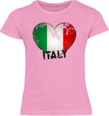 Shirtracer T-Shirt Italien Herz Vintage Kinder Länder Wappen