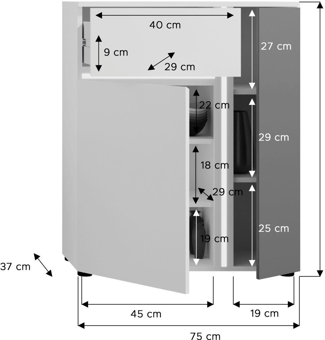 INOSIGN Schuhschrank ca. Gravit Breite (1-St) 75 cm