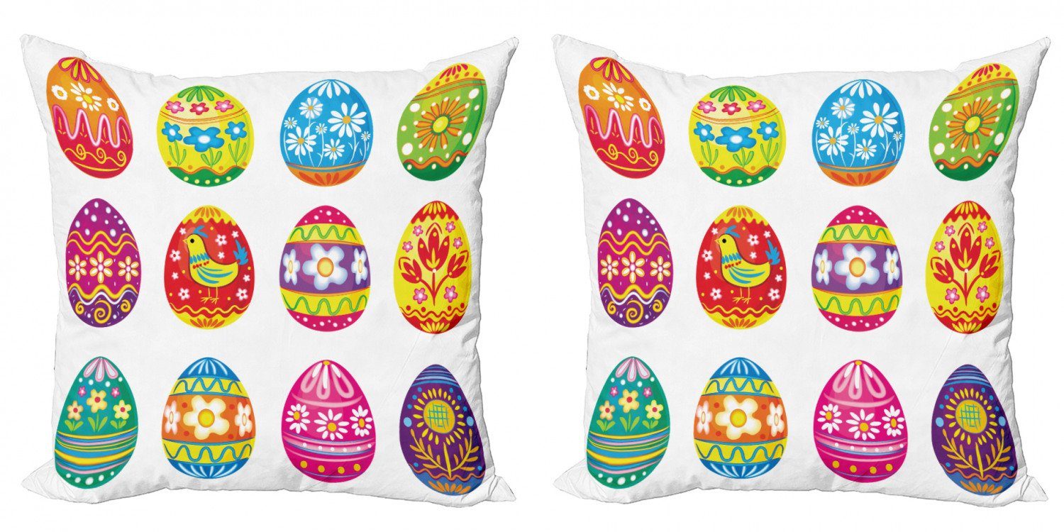 Blumen Abakuhaus Eier Doppelseitiger (2 Stück), Kissenbezüge Digitaldruck, Modern Accent Ostern Bunte