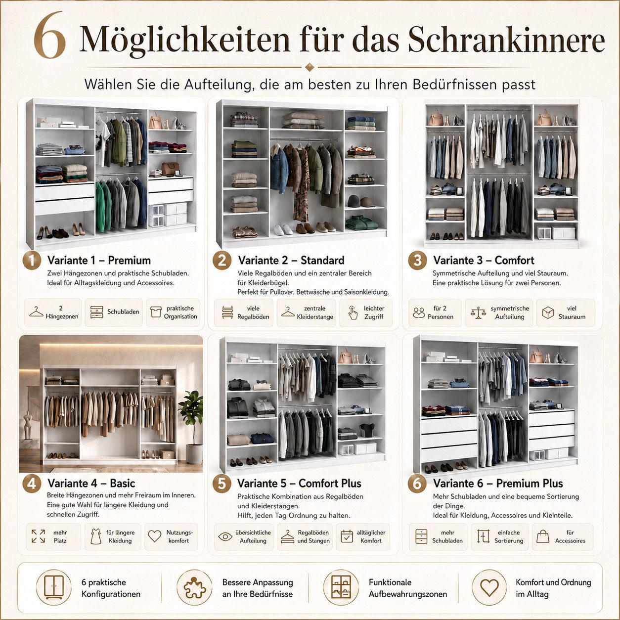 A&J MöbelLand GmbH Schiebetürenschrank IOSA 200 cm – Moderner Kleiderschrank mit 3D-Lamellen (TOP ANGEBOT! Geräumiger Schrank mit einer Breite von 200 cm ideal  – Bild 5 von 5