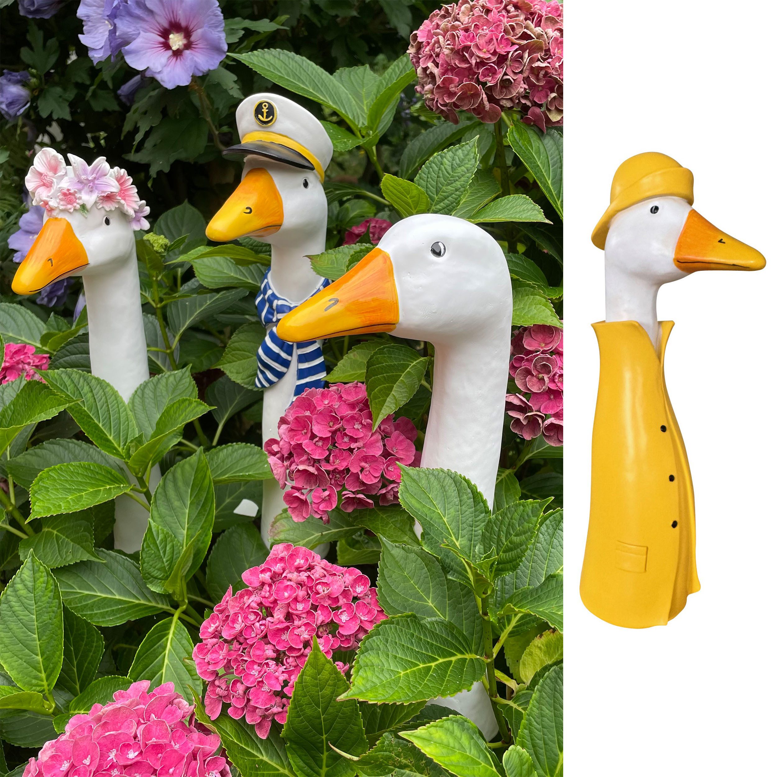 Online-Fuchs Gartenfigur Gänsehals Gartenstecker Gans - lustige Deko Garten günstig online kaufen