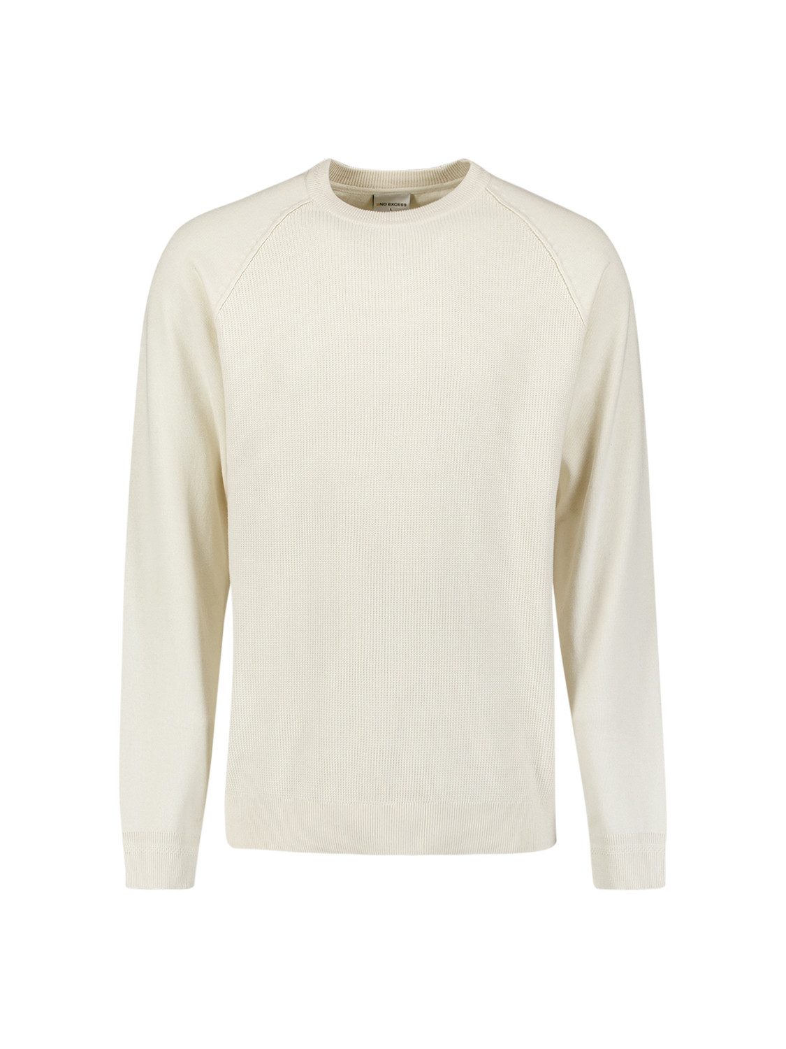 Strickpullover Pullover Crewneck Solid Waffle Knit
