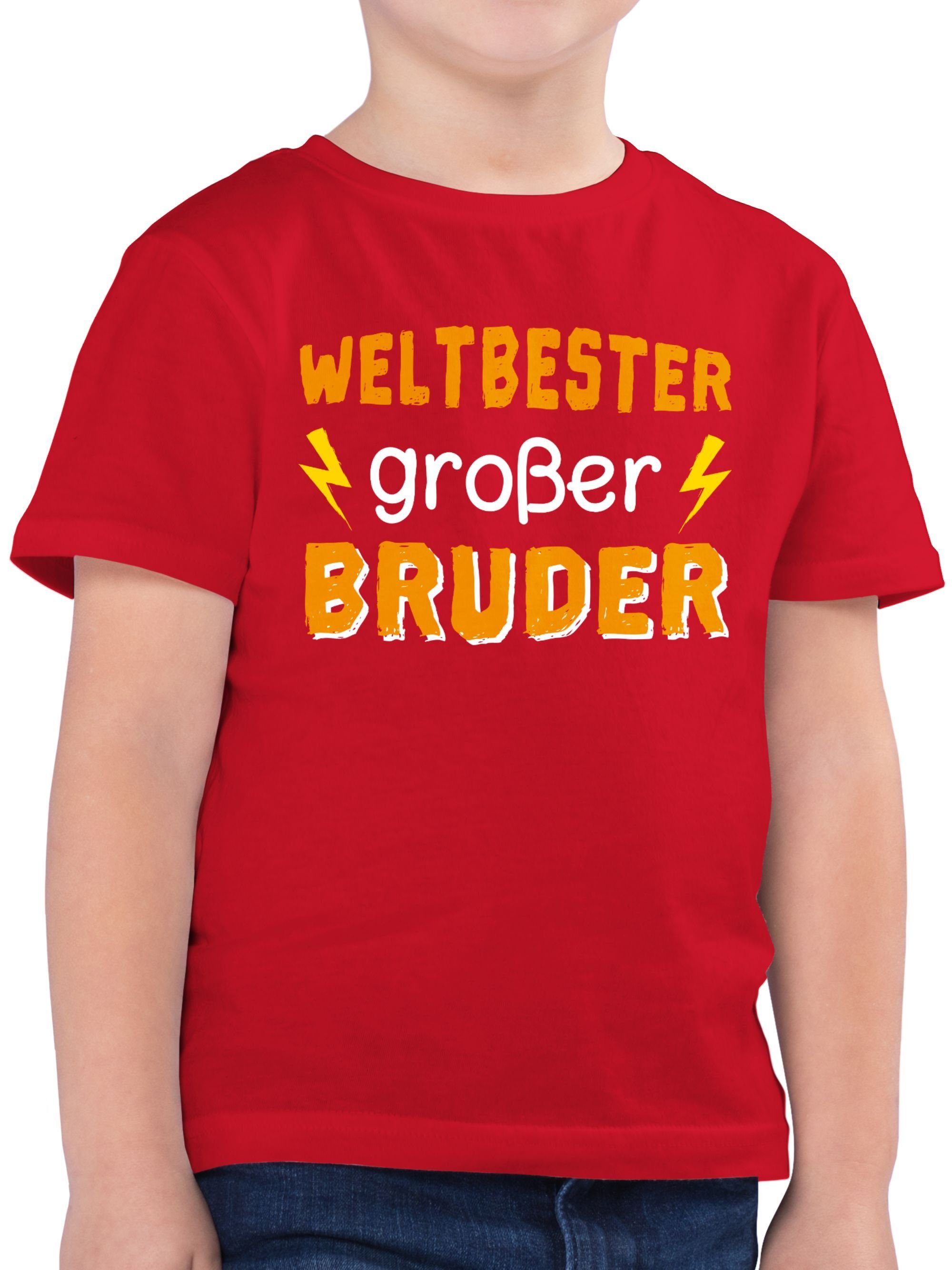 Shirtracer T-Shirt Weltbester großer Bruder Großer Bruder 3 Rot