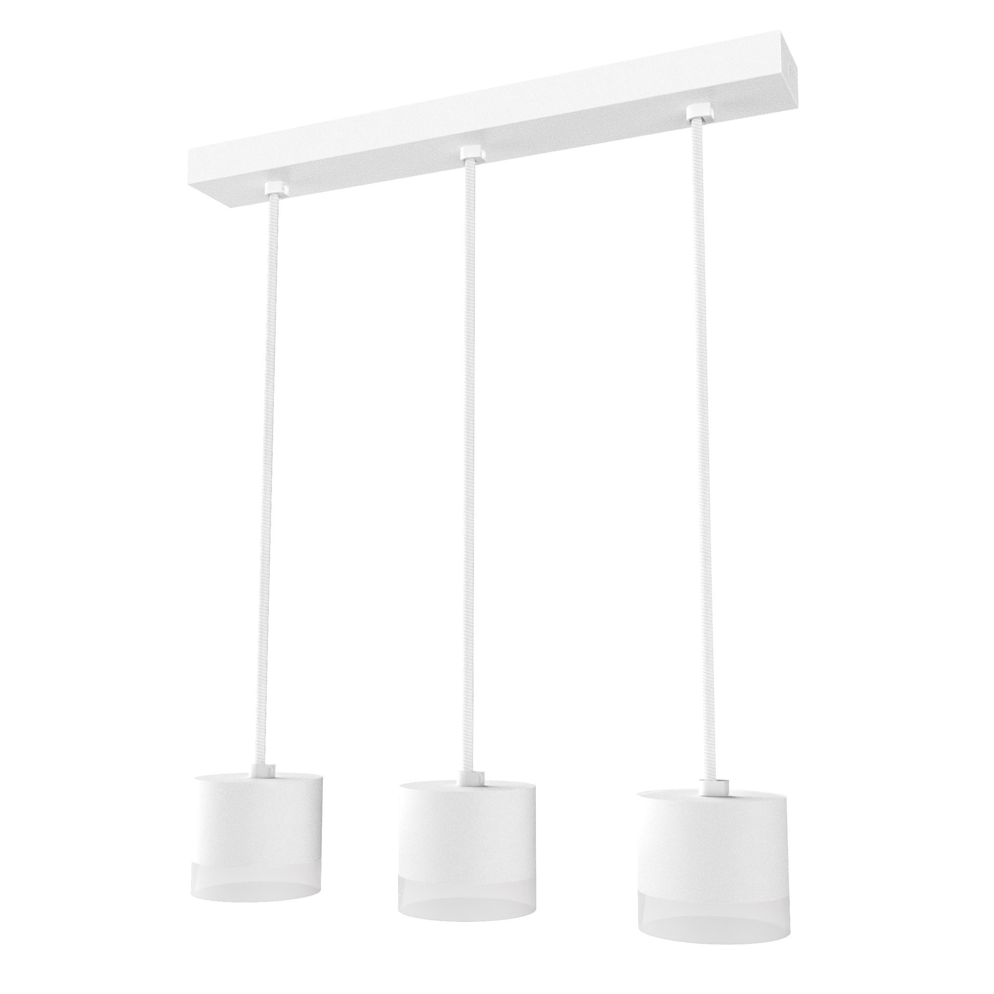 SSC-LUXon LED-Hängeleuchte VORA Pendelleuchte 3-flammig weiß mit Leuchtrand für 3x GX53