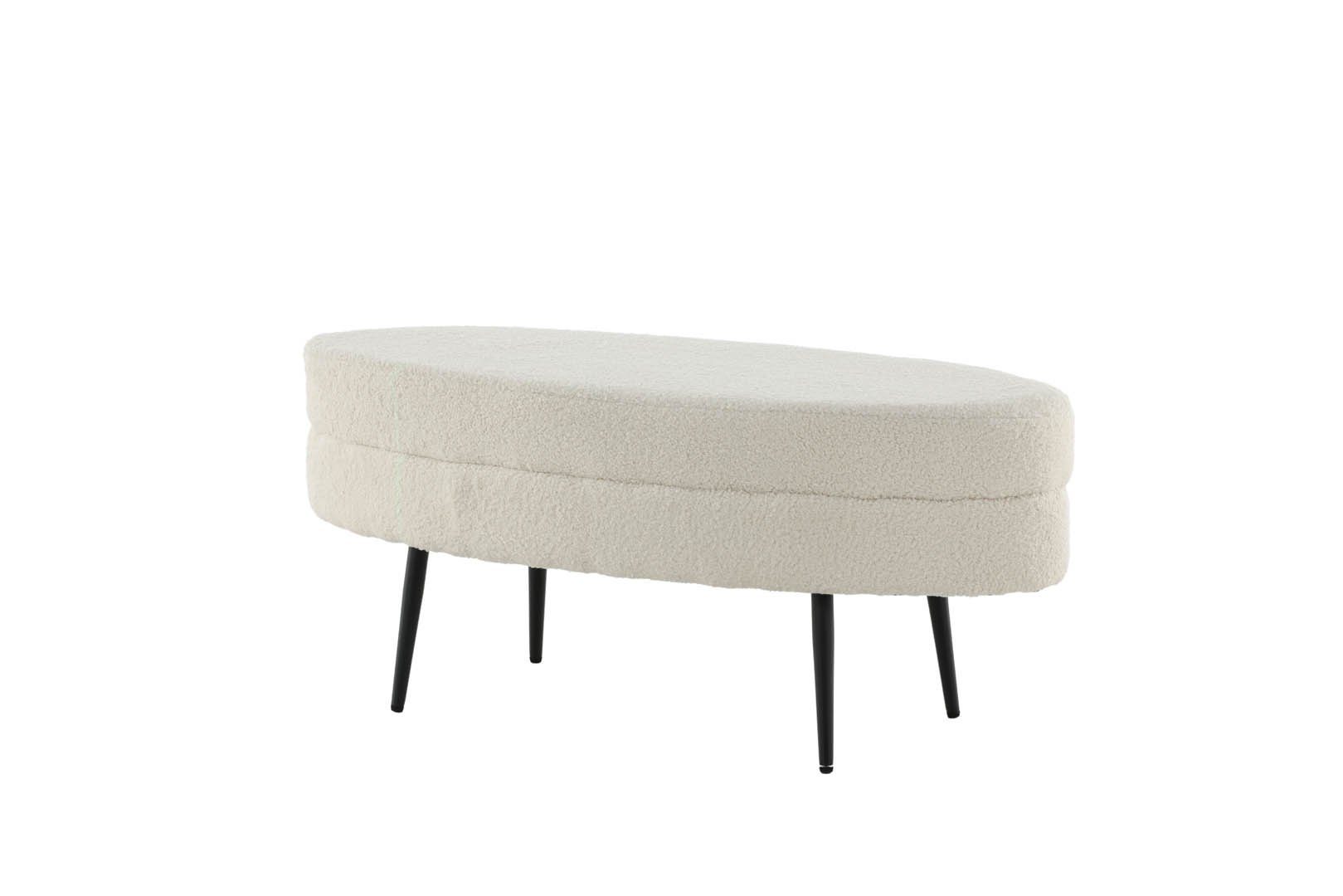 Venture Home Pouf Otto Pouf, Hocker Teddystoff schwarz, weiß. (1-St)