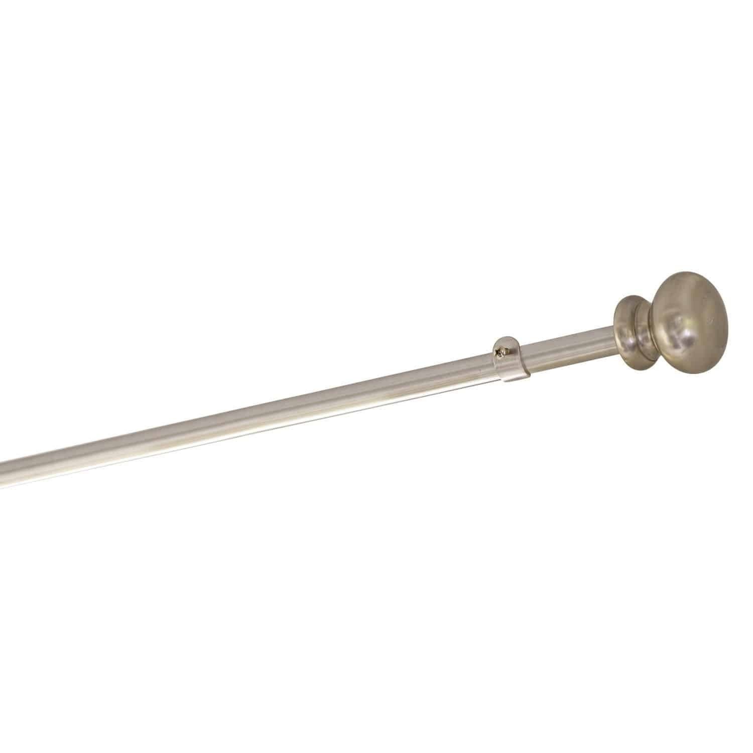 Mirabeau Gardinenstange Gardinenstange Henderson silber, Ø 0 mm, Stange: Edelstahl, Knauf: Aluminium, Wandhalterung: Eisen, Ring: Eisen