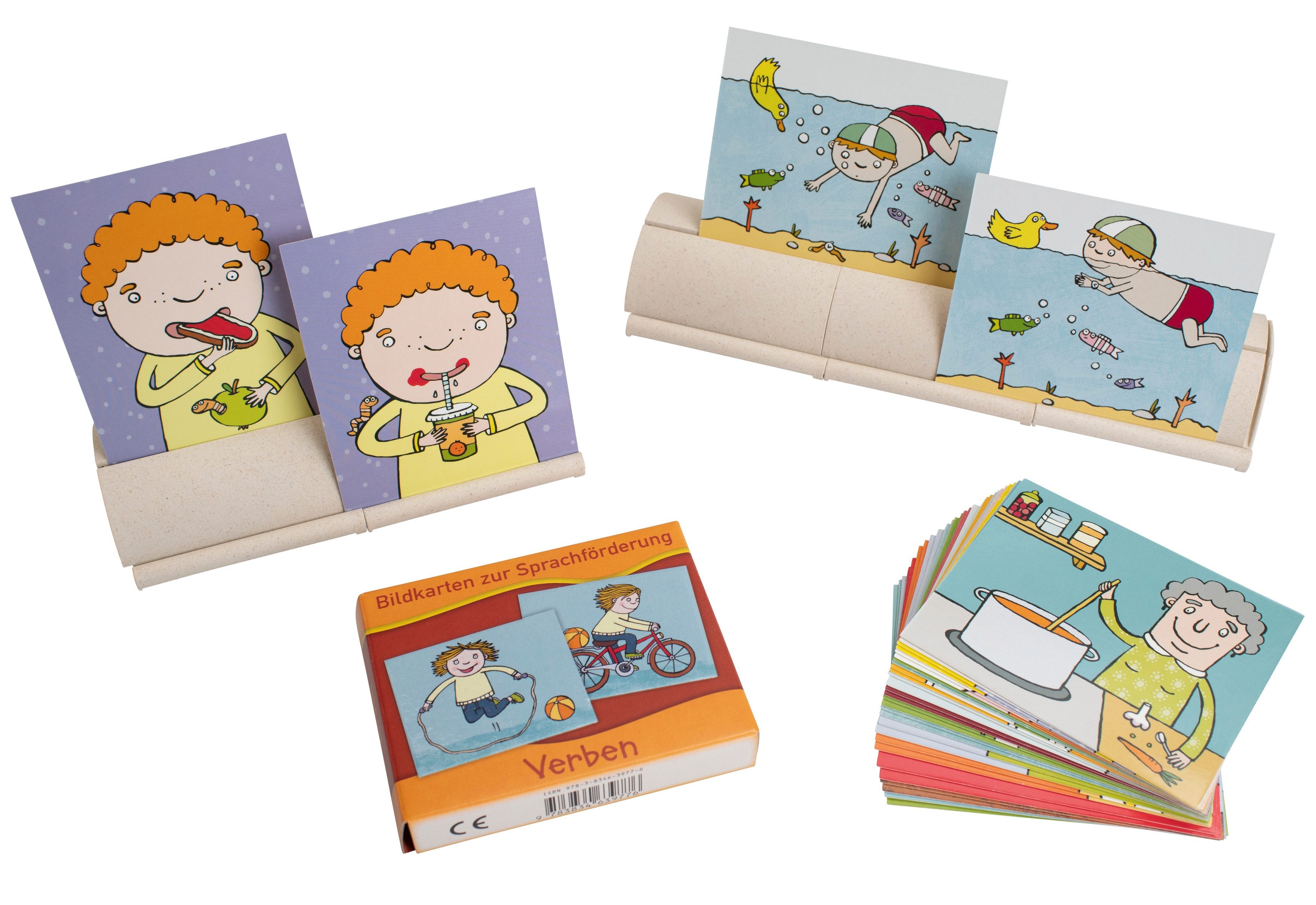 Betzold Lernspielzeug Bildkarten Verben inkl. Kombi-Setzleisten - Sprachförderung