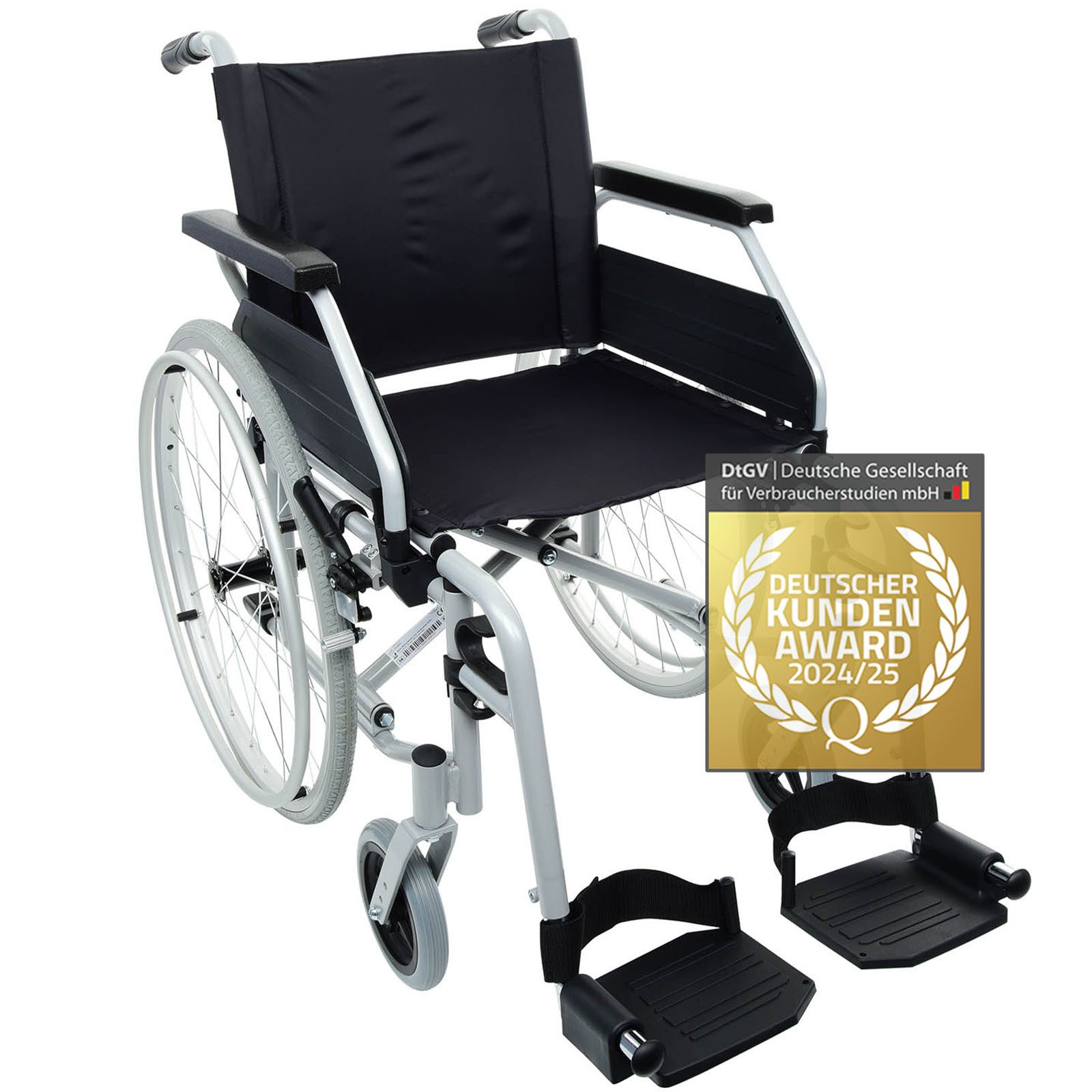 bescomedical Rollstuhl PRIMUS MS 2.0 - faltbarer Transportrollstuhl - mit Steckachsensystem, Reise-Rollstuhl - Sitzbreite wählbar - mit oder ohne Trommelbremse