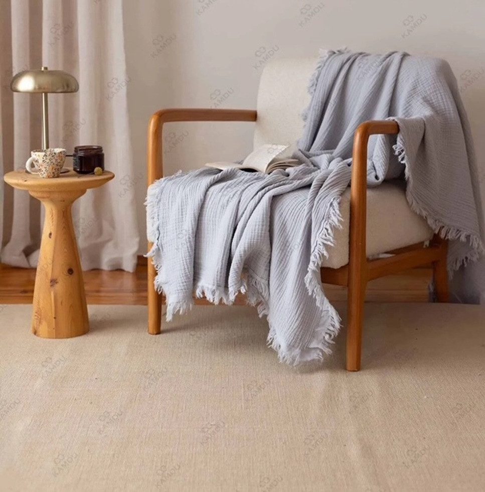 Plaid Musselin Plaids aus Biobaumwolle, Musselin Welt, Kuschelige sanft weiche Bio-Musselin