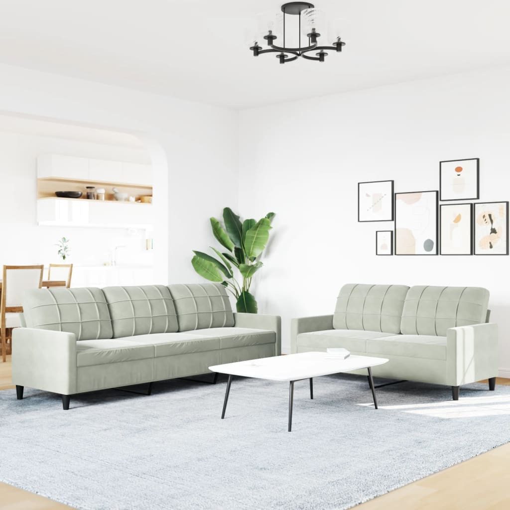 vidaXL Sofa 2-tlg. Sofagarnitur mit Kissen günstig online kaufen