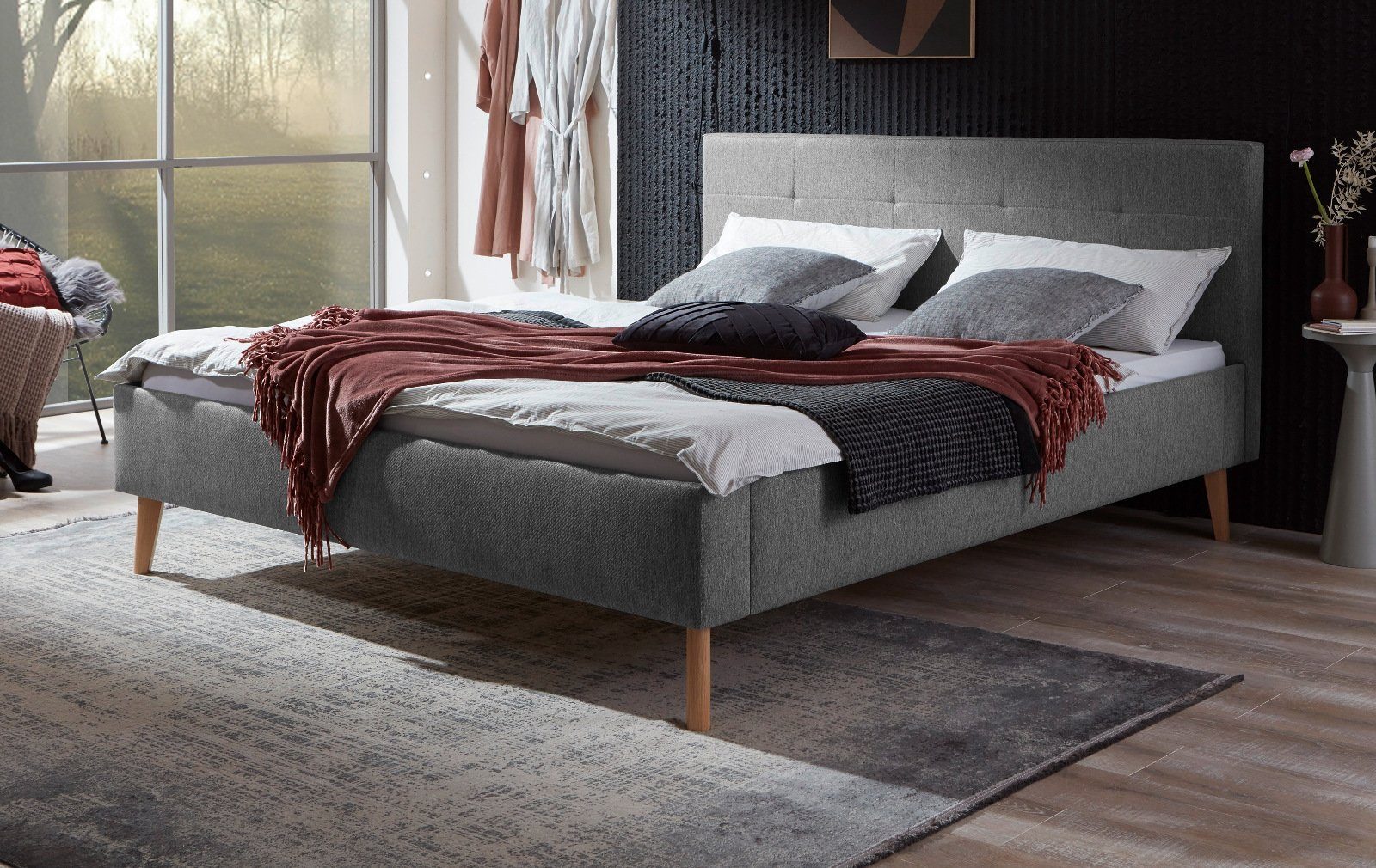 meise.möbel Polsterbett Swing (Einzelbett / Doppelbett, Liegefläche 140x200 oder 180 x200 cm), Komforthöhe