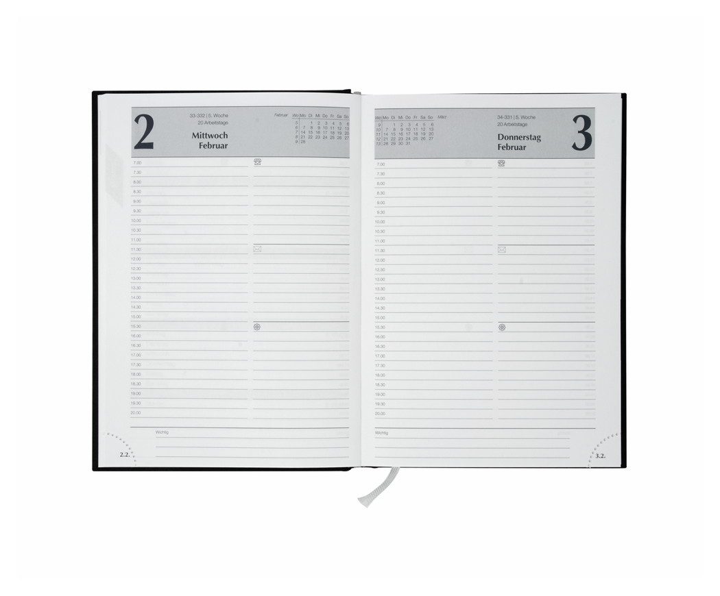 Stylex Schreibwaren Buchkalender Buchkalender 2027 / Chefkalender / Farbe: blau