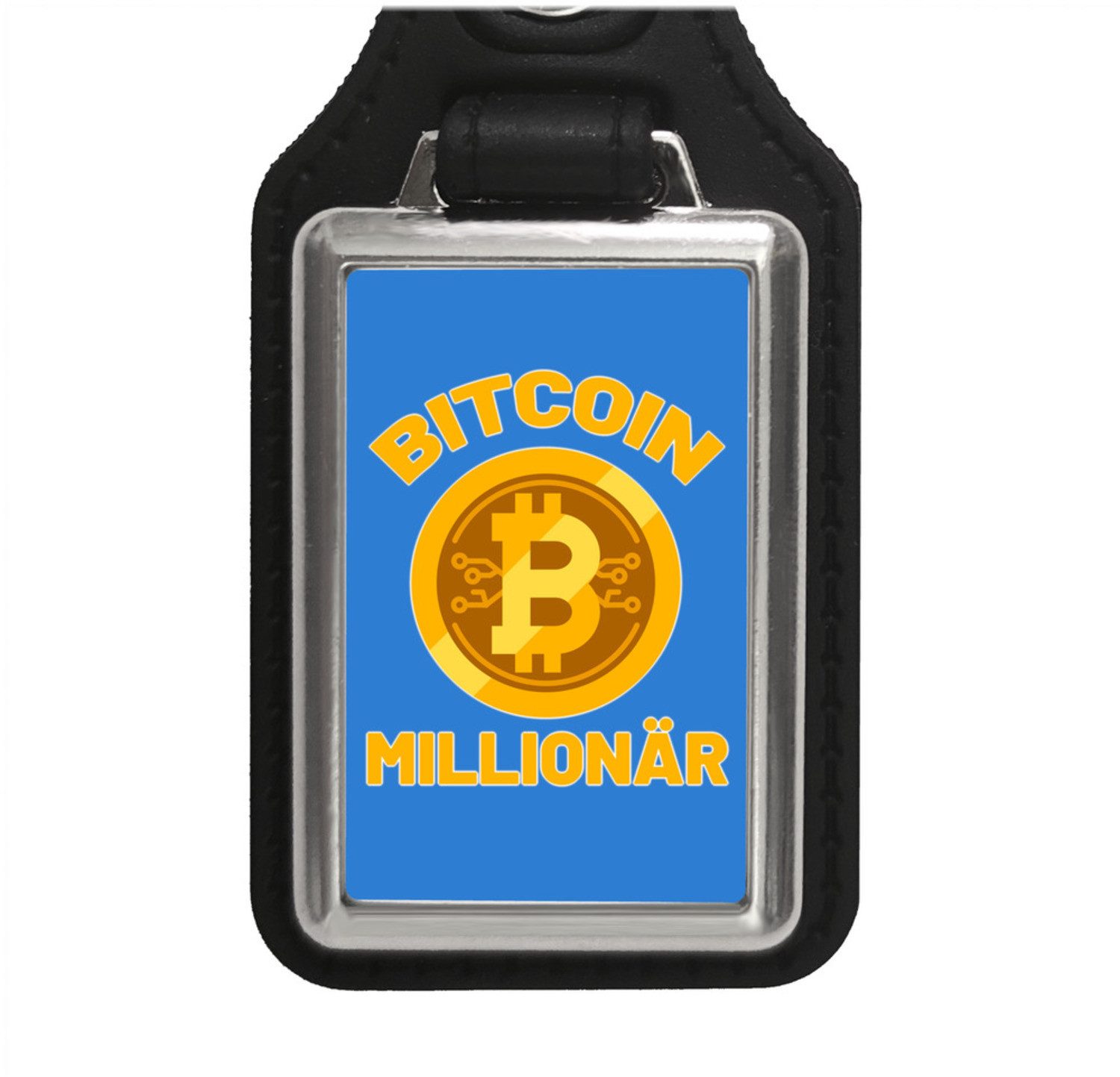 Schlüsselanhänger Bitcoin Millionär Kryptowährung Schlüsselanhänger mit Kunstleder in