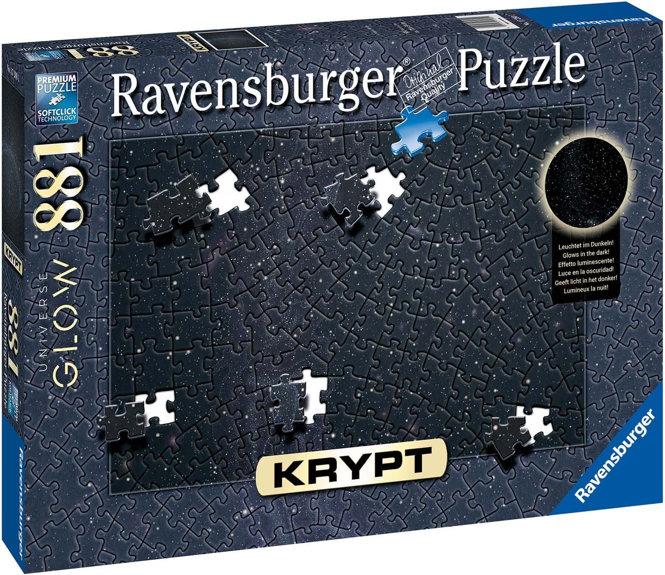 Ravensburger Puzzleteile, Germany, Puzzle - in Wald schützt - Glow, Universe Krypt 881 Made weltweit FSC®