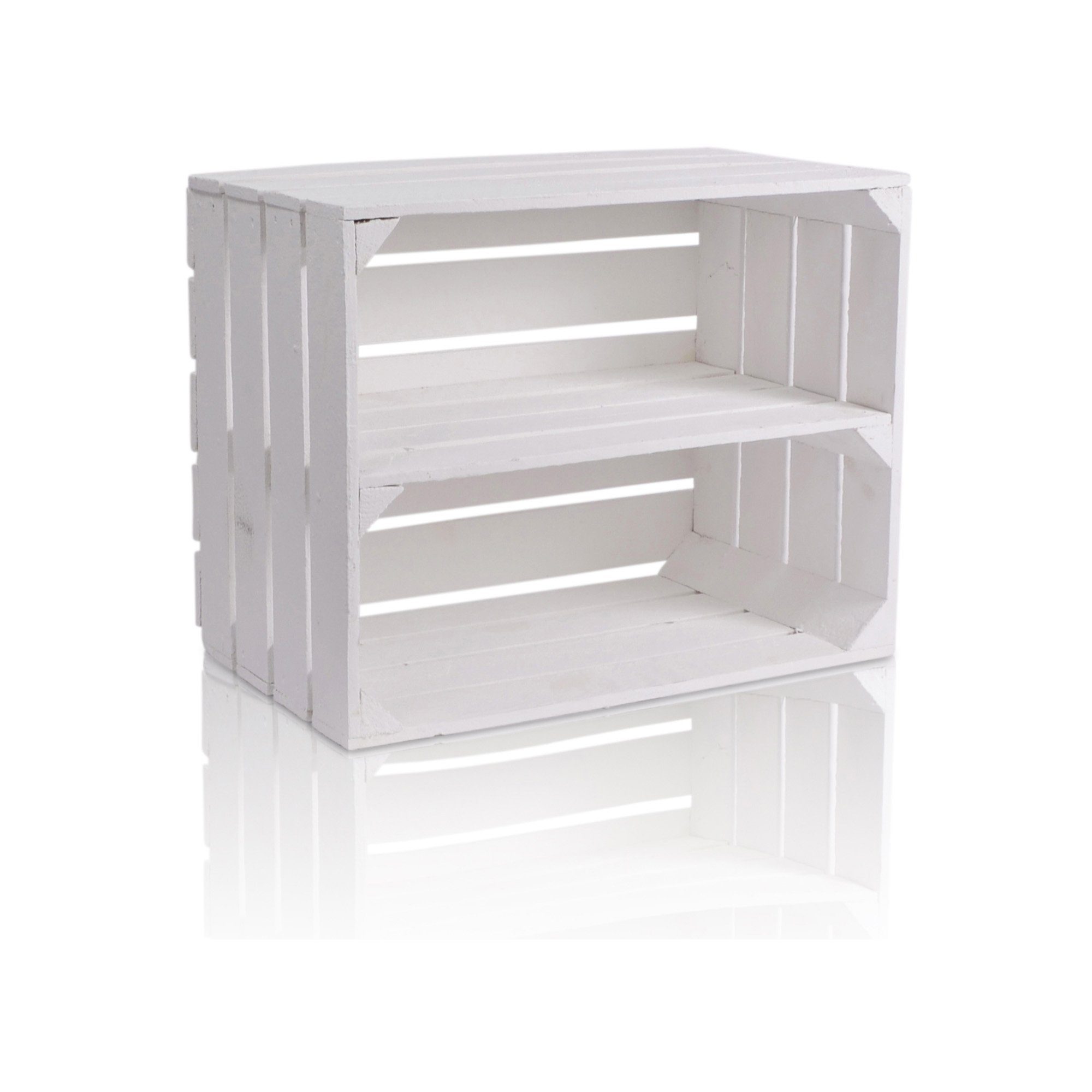 CHICCIE Holzkiste Langes Regal Weiß 50x40x30cm günstig online kaufen