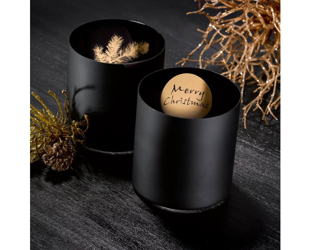 Crystalex Kerzenhalter Weihnachtskerzenhalter Kerzenhalter Silva weiß oder schwarz (Set, 2 St., 2 x Windlichter), Kristallglas, 2er Set, einfarbig mit Gold
