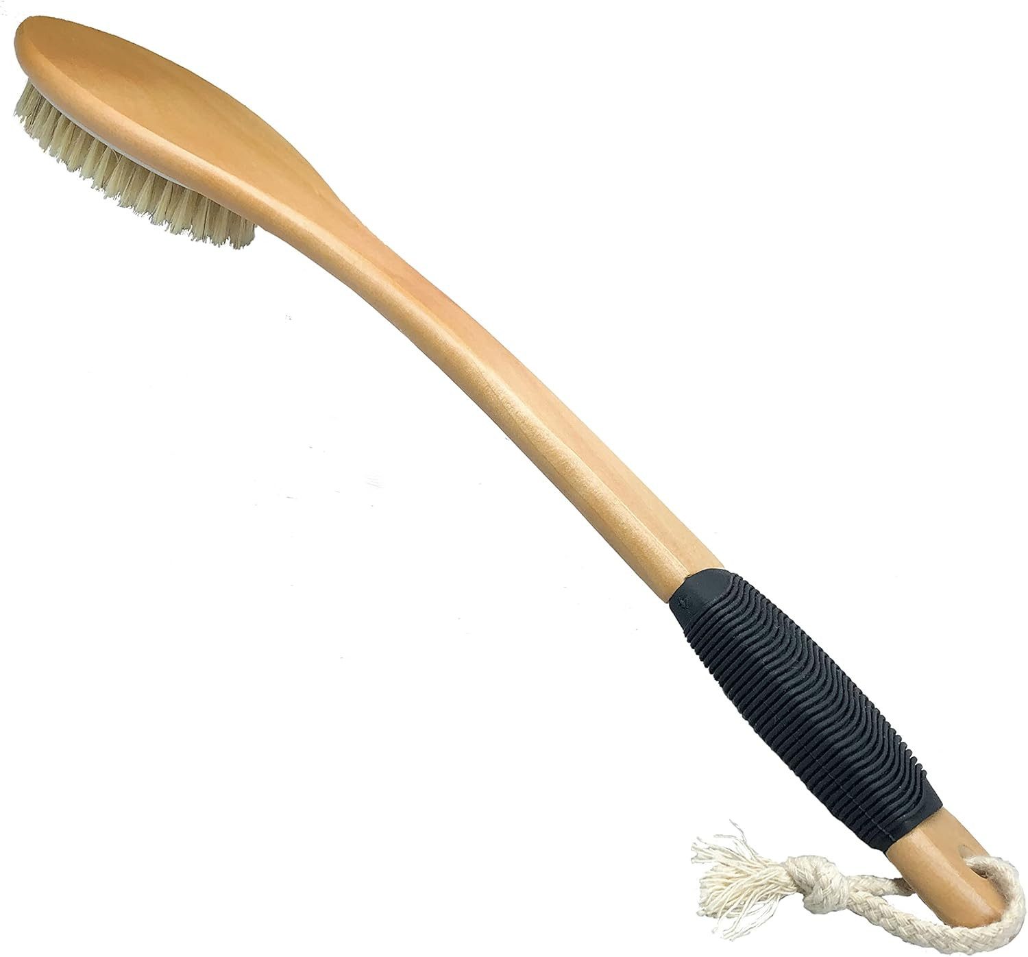 FELIXLEO Badebürste Badebürste Holz Gebogen Langer Griff Rutschfest Naturborsten, 1-tlg.
