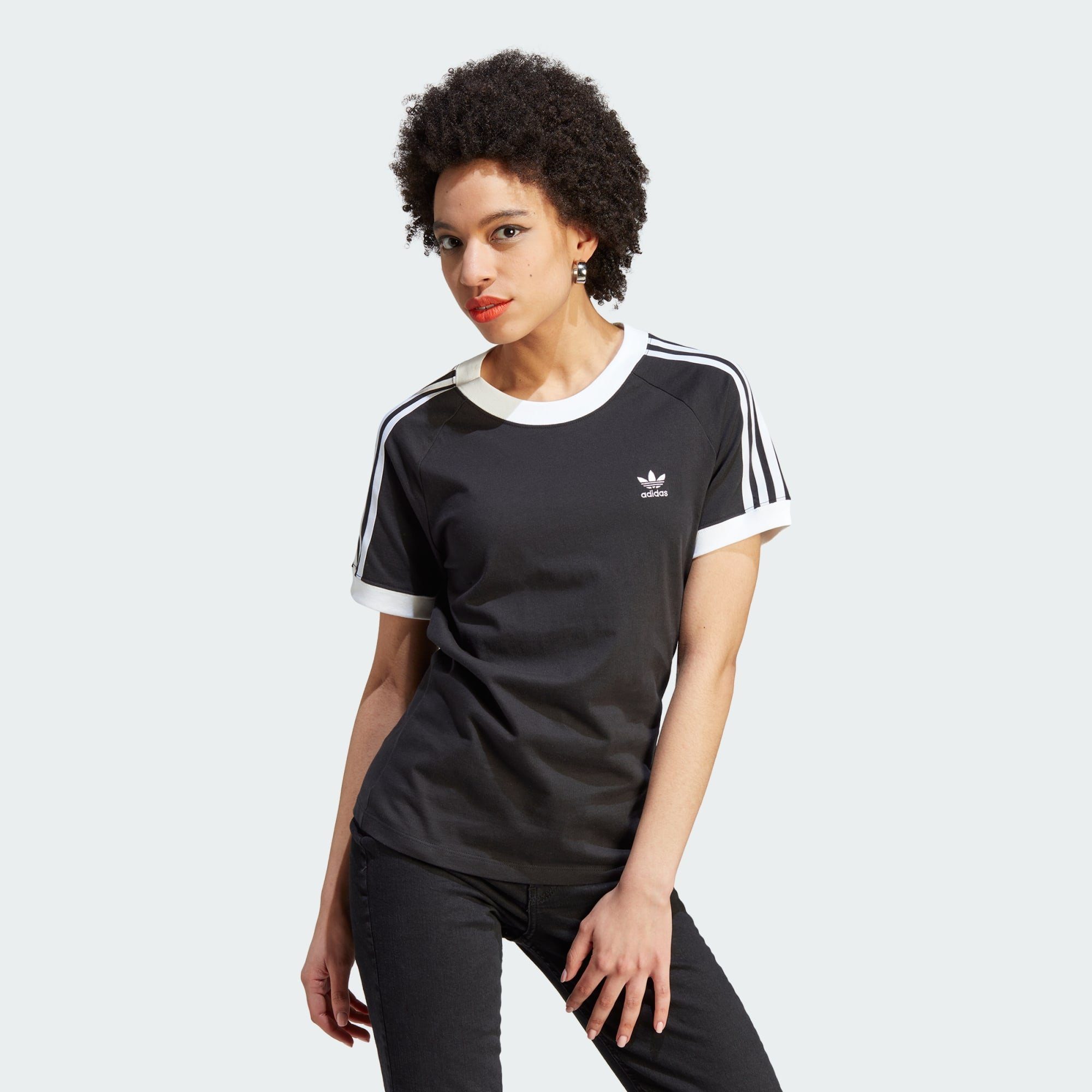 ADICOLOR 3-STREIFEN T-SHIRT SLIM T-Shirt CLASSICS adidas Originals Black