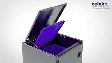 reinkedesign Mülltonnenbox Boxxi mit Kippdeckel aus verzinktem Stahl in Anthrazit