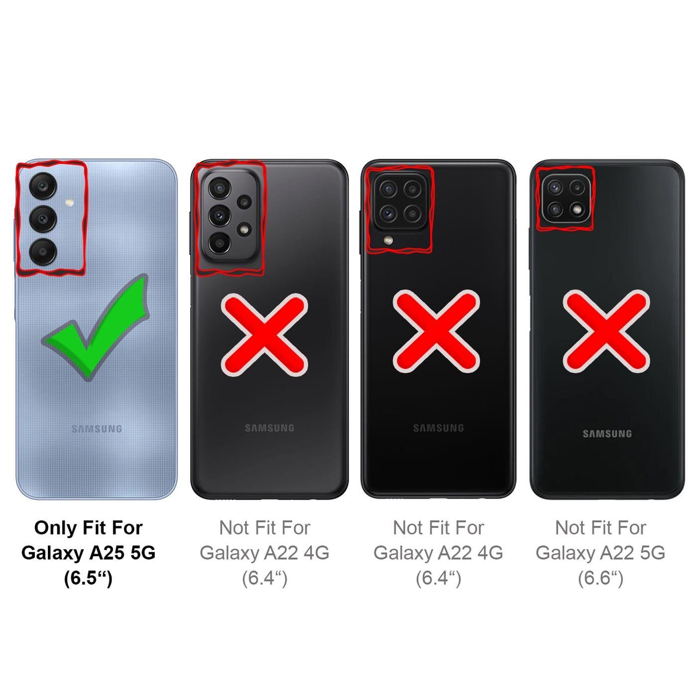 CoolGadget Handyhülle Silikon Case für das Samsung Galaxy A25 5G Slim TPU Cover 6,5 Zoll, Weiche Schutz Hülle mit Innen Fleece aus Stoff Handy Tasche – Bild 3 von 5