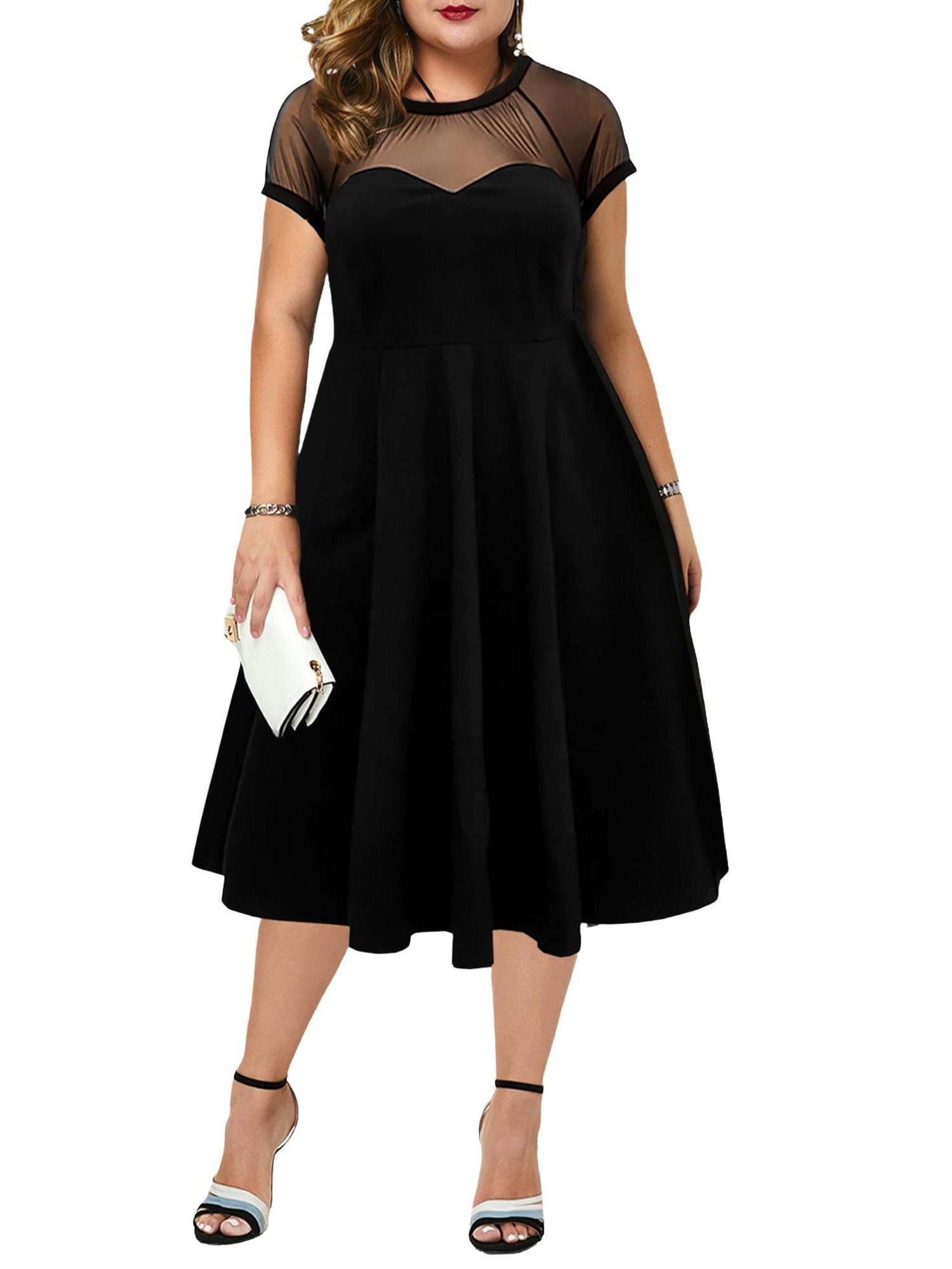 PYL Cocktailkleid »Damen Plus Größe Elegantes Kleines Schwarzes Abendkleid«  46-56Größe online kaufen | OTTO
