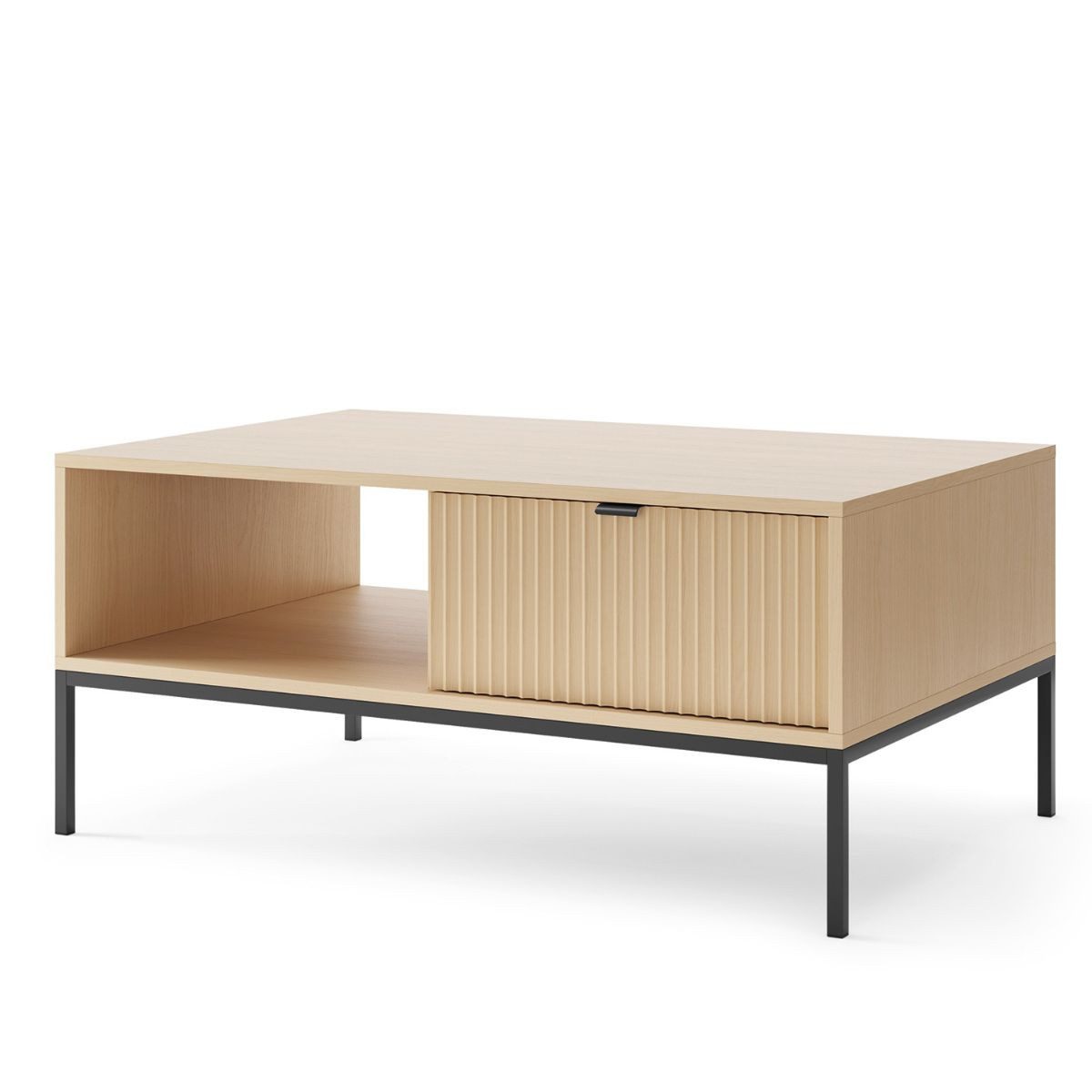 Compleo Couchtisch mit Schublade LOVI, Eiche vincenza, Boho Design, Breite: 104 cm