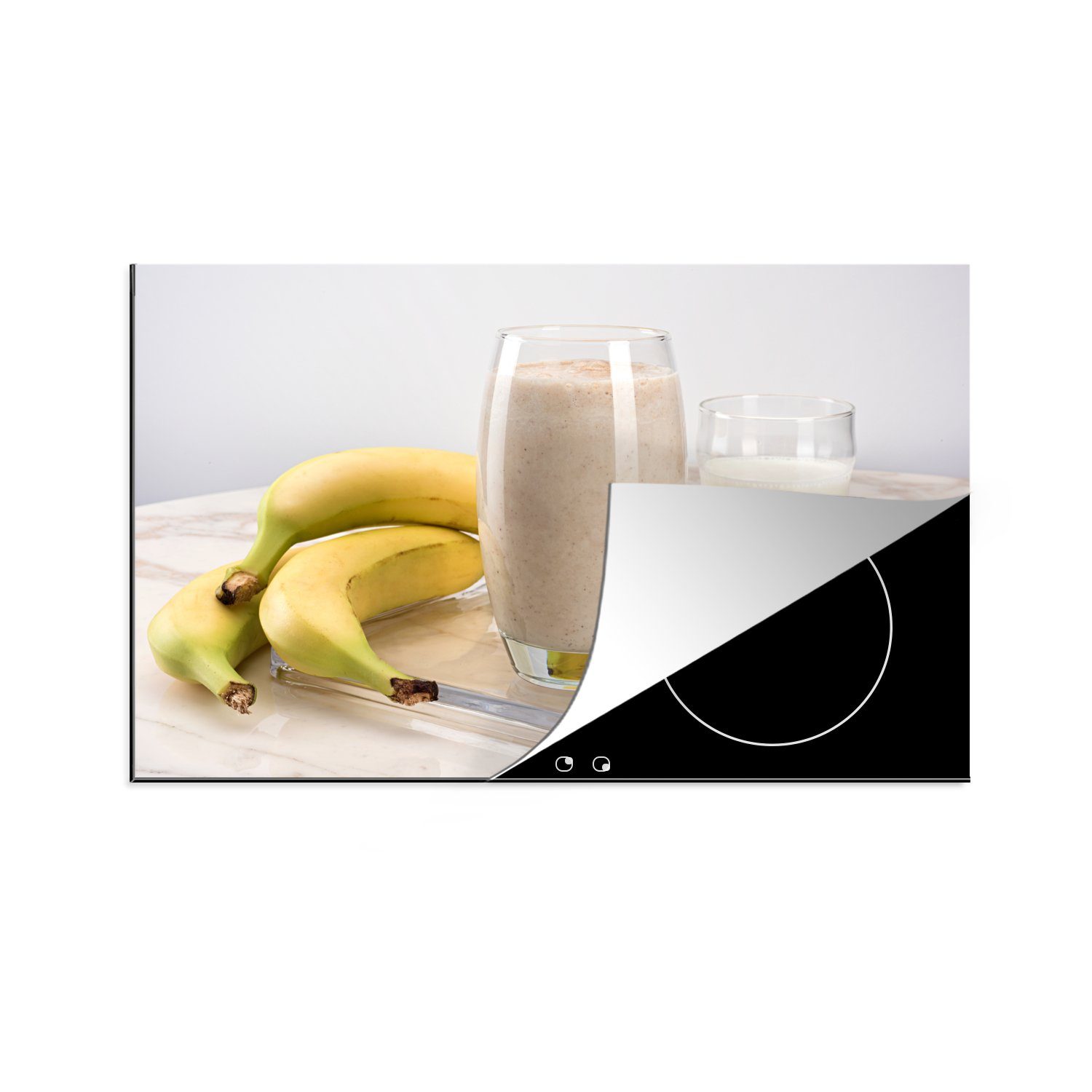 MuchoWow Herdblende-/Abdeckplatte Bananen-Smoothie, Vinyl, (1 tlg), 81x52 cm, Induktionskochfeld Schutz für die küche, Ceranfeldabdeckung