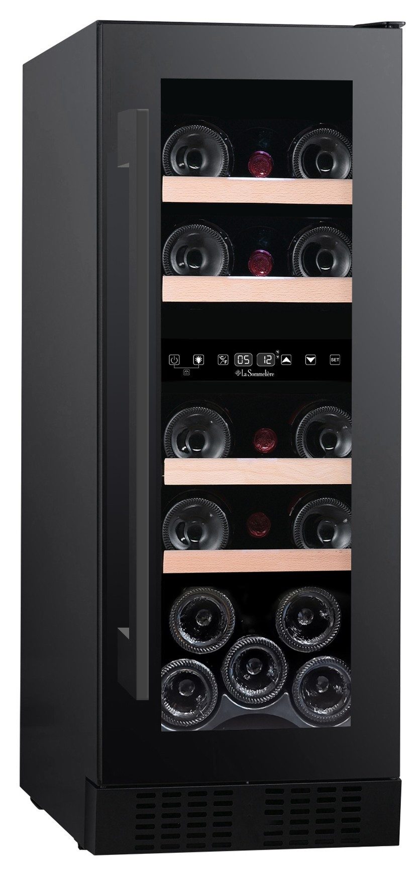La Sommelière Unterbauweintemperierschrank LSBU18DZ, für 18 Standardflaschen á 0,75l,2 Zonen, unterbaufähig und freistehend