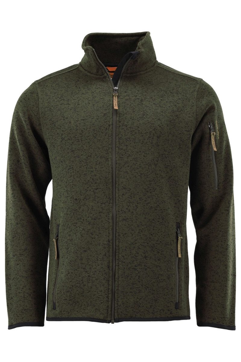 Tom Collins Trachtenstrickjacke Strickfleecejacke Herren - TAZIANO - braun, schilfgrün