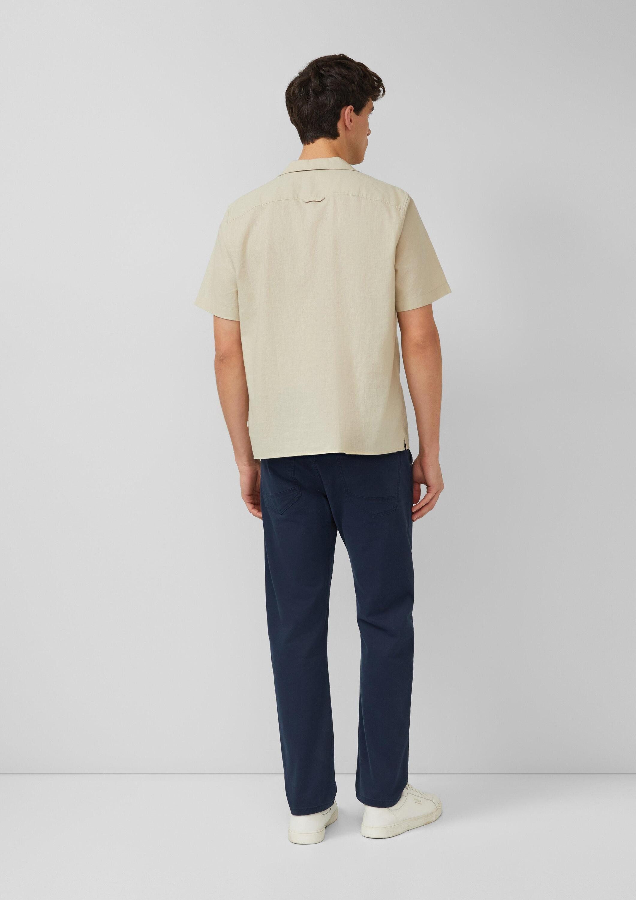 s.Oliver Kurzarmhemd Hemd Resort Fit: Kurzarmhemd aus Leinenmix