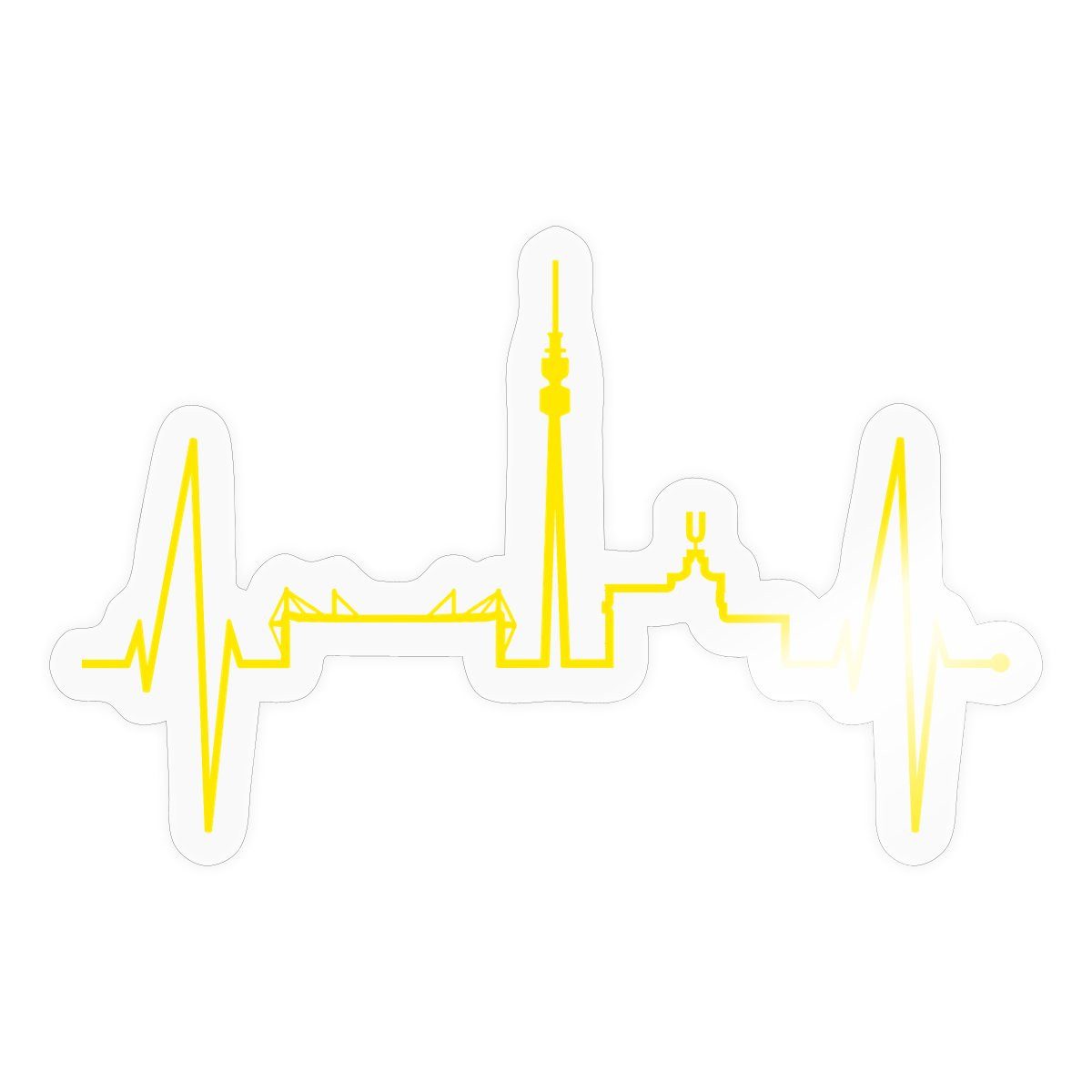 Spreadshirt Aufkleber Herzschlag Echtes Dortmunder Outfit Skyline Sticker Aufkleber