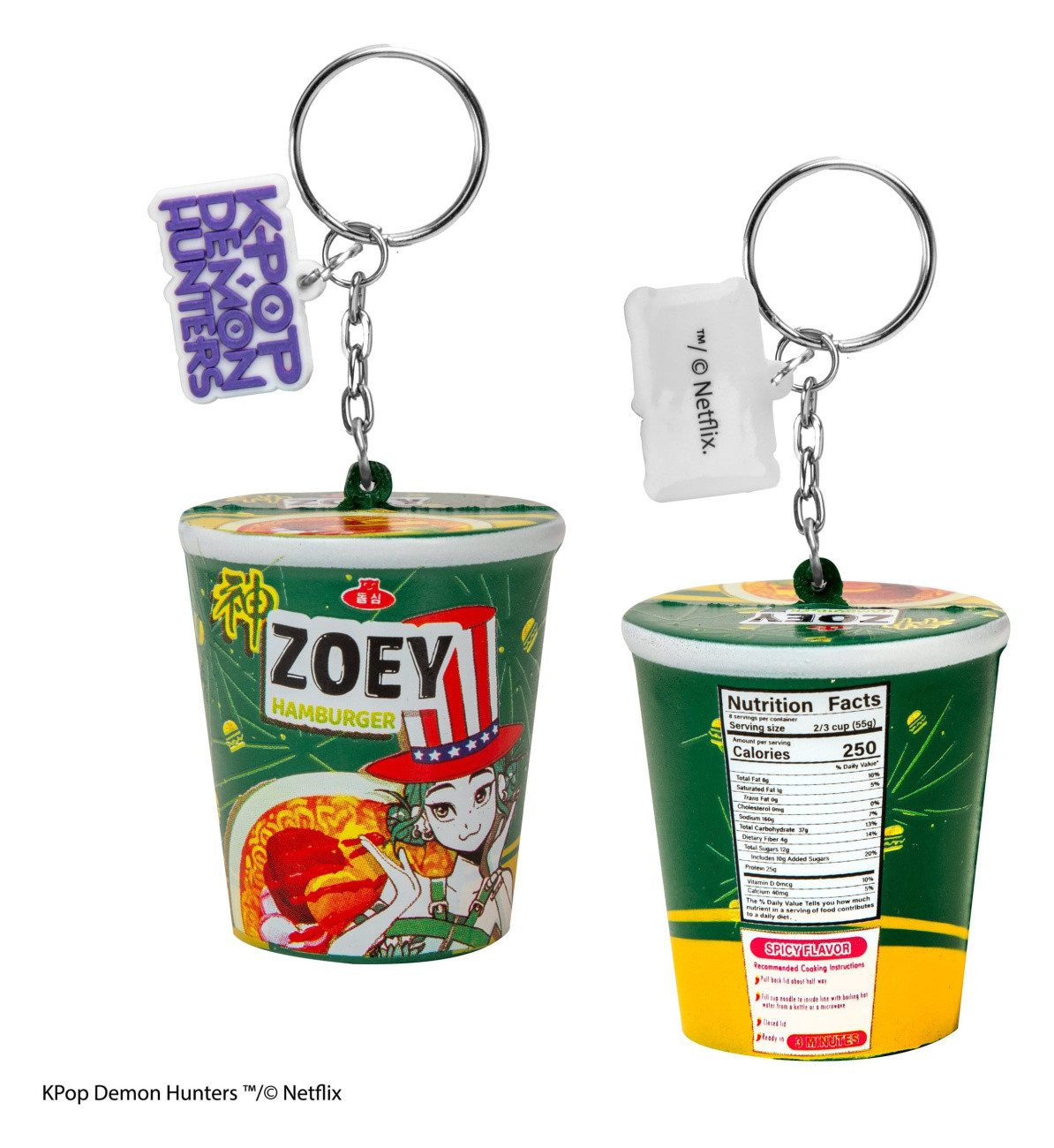 Cinereplicas Schlüsselanhänger KPop Demon Hunters Squishy Schlüsselanhänger Zoey Hamburger Noodles – Bild 3 von 3