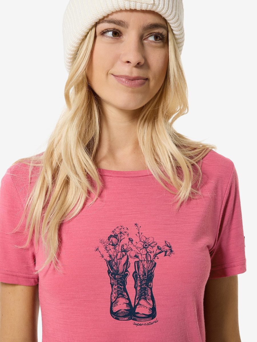 SUPER.NATURAL Print-Shirt Merino T-Shirt W FLOWER günstig online kaufen