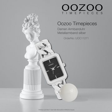 OOZOO Quarzuhr Oozoo Damen Armbanduhr Timepieces Analog, Damenuhr rechteckig, groß (ca. 31x24mm) Metallarmband, Fashion-Style