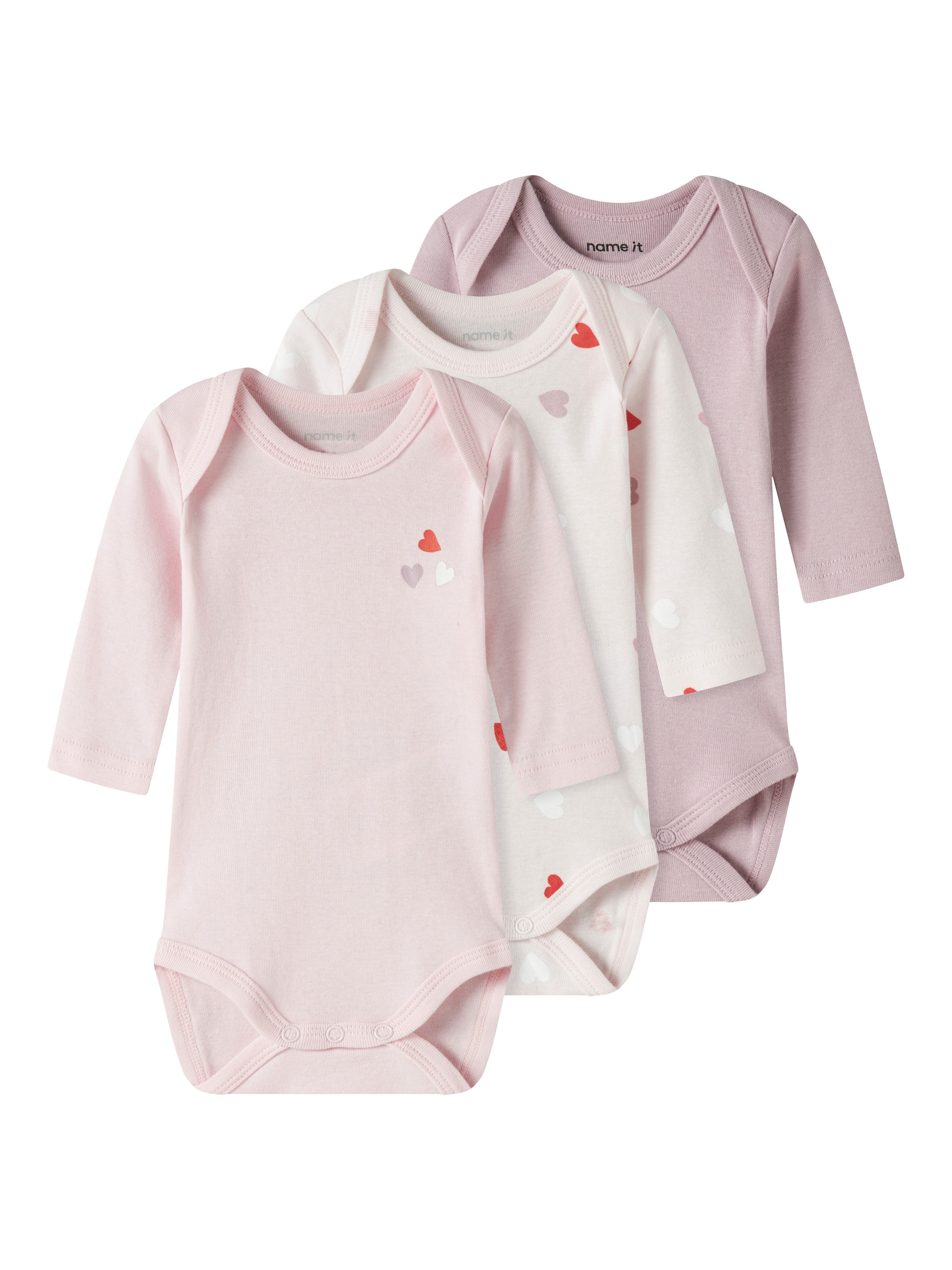 Name It Langarmbody NBFBODY 3P LS CARINARIA HEART NOOS (Packung, 3-tlg)