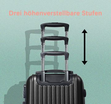 Nilpferd Hartschalen-Trolley Reisekoffer Trolley Handgepäck 4 Rollen, Hartschale, ABS-Kabine, Leichtgewicht, Zahlenschloss