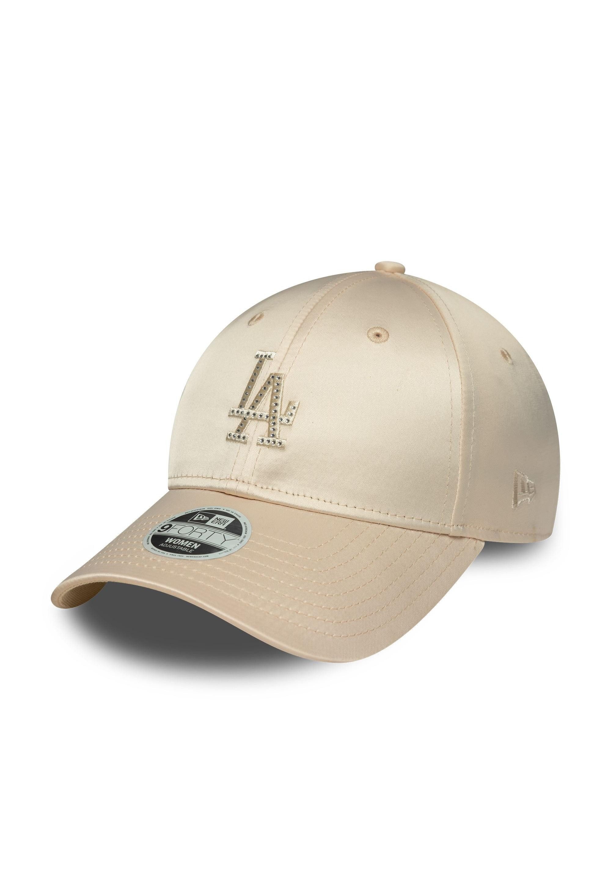 Baseball Cap Los Angeles Dodgers New Era 9Forty Women Satin Rhinestone Cap Beige