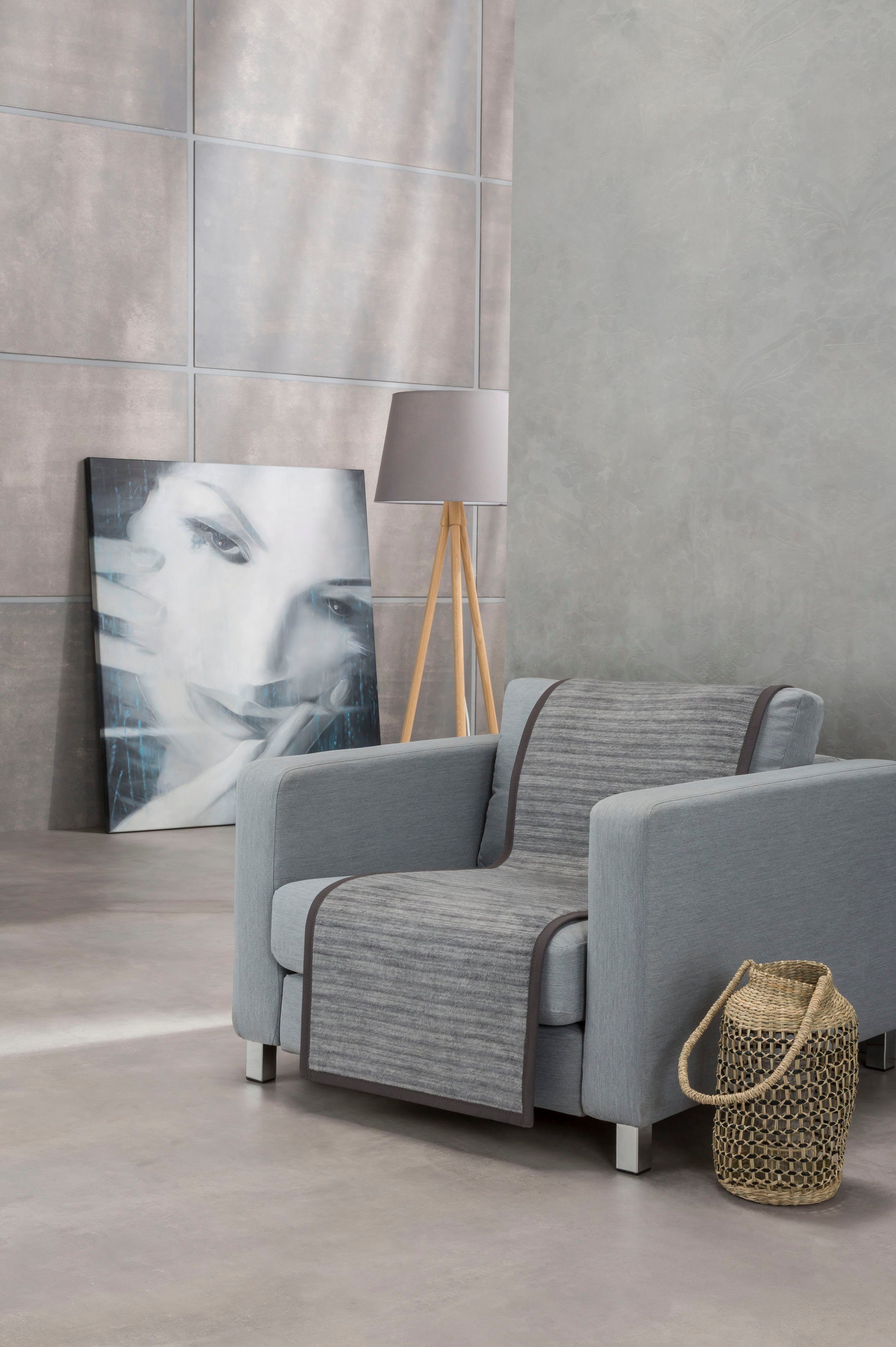 IBENA Sesselschoner Fano, B x H: 50 x 200 cm, mit modernen Streifen günstig online kaufen