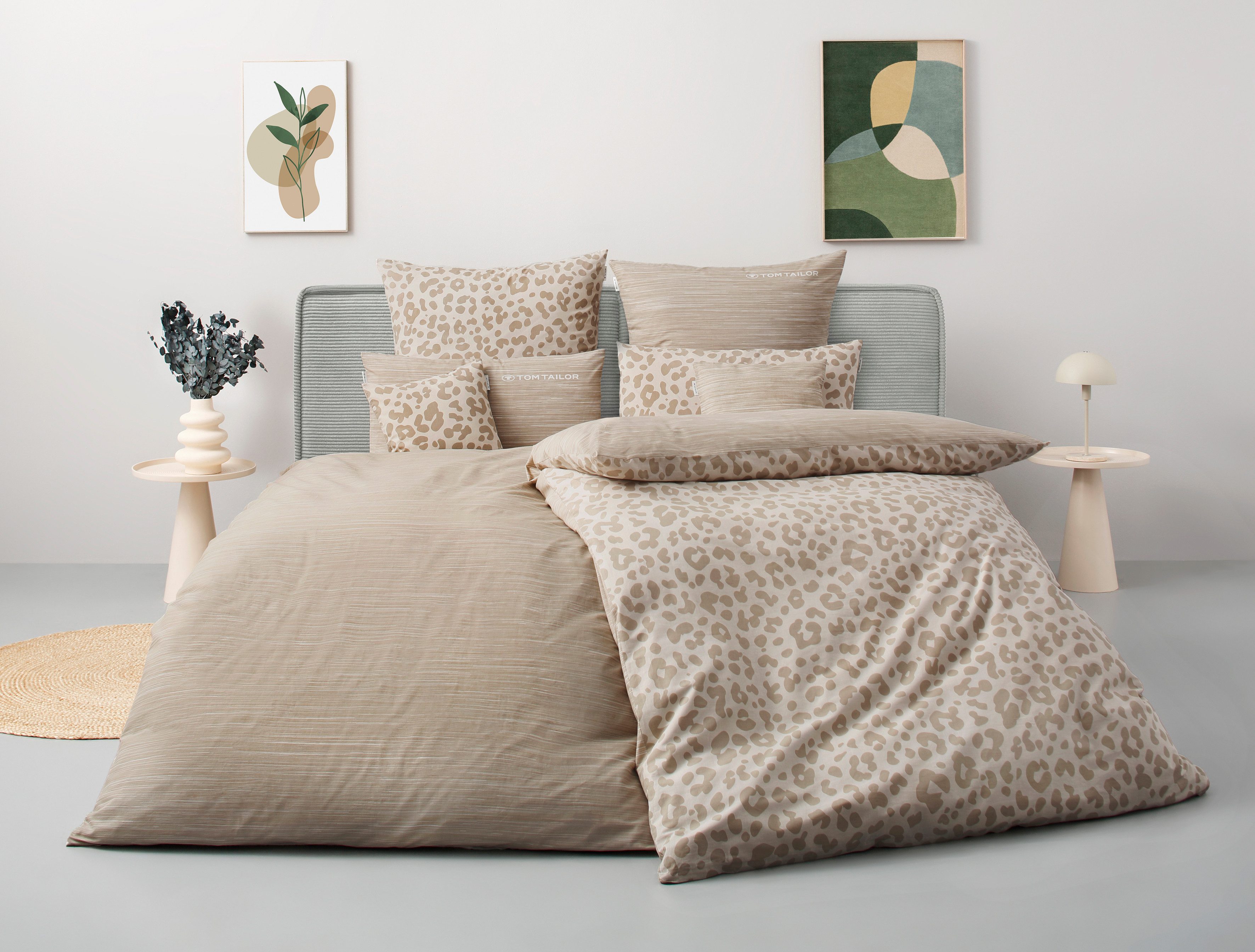 TOM TAILOR HOME Bettwäsche Ellja, Renforcé, 3 teilig, in Gr. 135x200 oder 155x220 cm, 100% Baumwolle, Leo Design