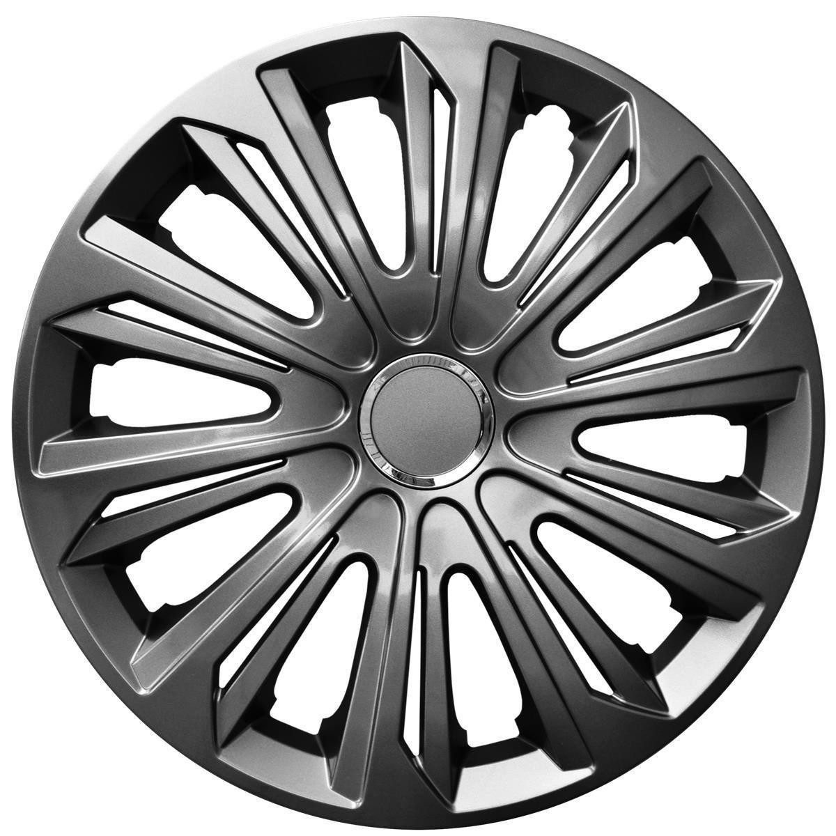 NRM Radkappe STRONG 15 Zoll in Graphite, 15 in Zoll, (4-St) Radzierblenden für Stahlfelgen Radkappen Satz 4er Set 15"