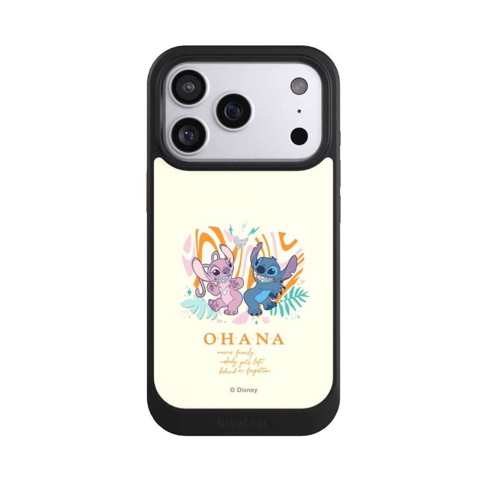 NIVOCASE Handyhülle Lilo & Stitch Offizielles Lizenzprodukt Disney Stitch and Angel, Apple iPhone 17 Pro Hülle Handyhülle NIVOcore Schwarz