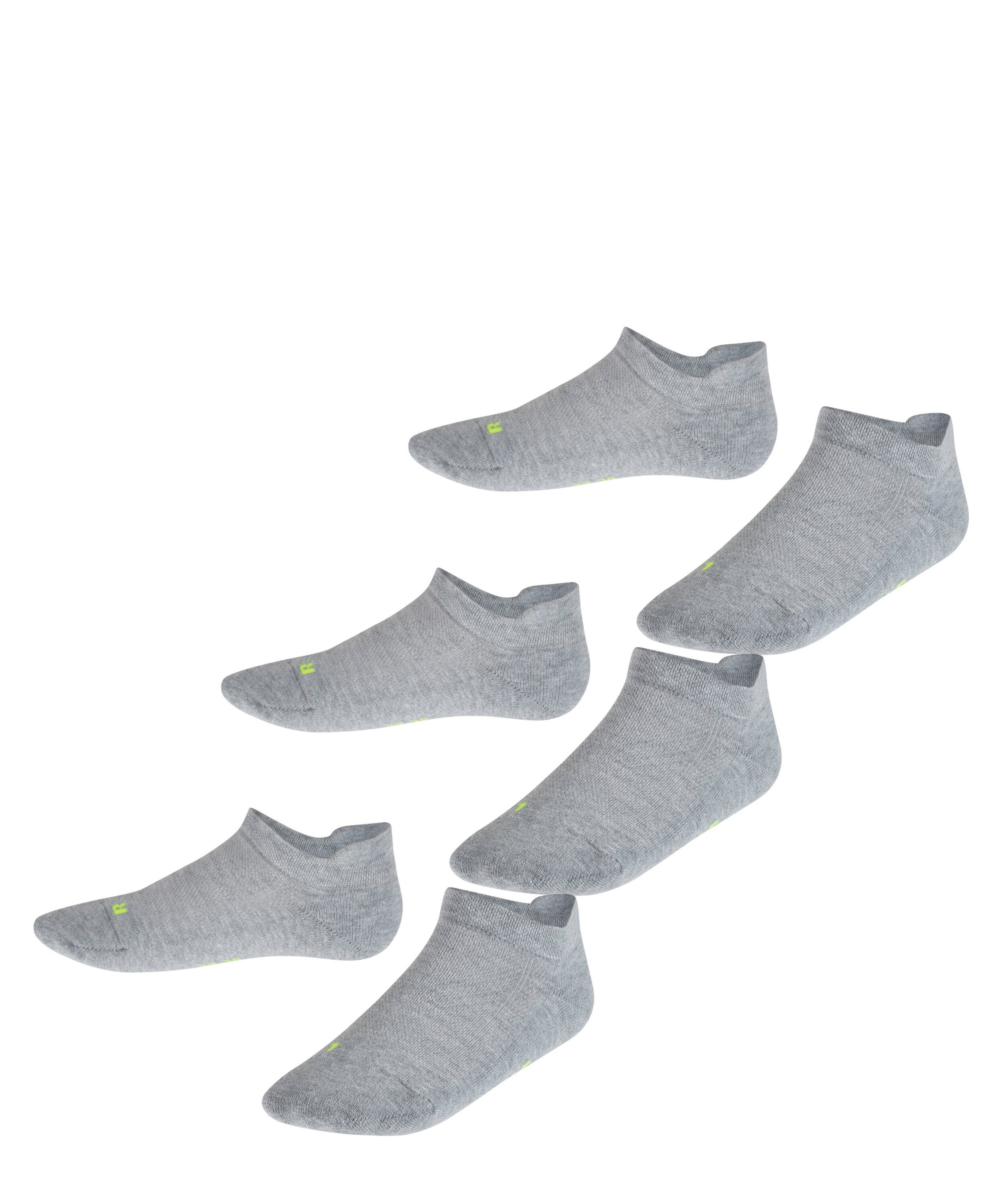 FALKE Sneakersocken Cool 3-Pack grey light mit ultraleichter Plüschsohle (3400) (3-Paar) Kick