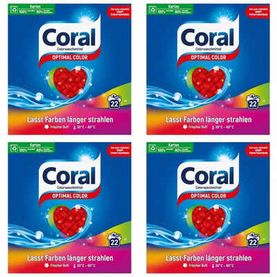 Coral Waschpulver 4x Optimal Color für länger strahlende Farben 22WL Colorwaschmittel (effektives Colorwaschmittel)
