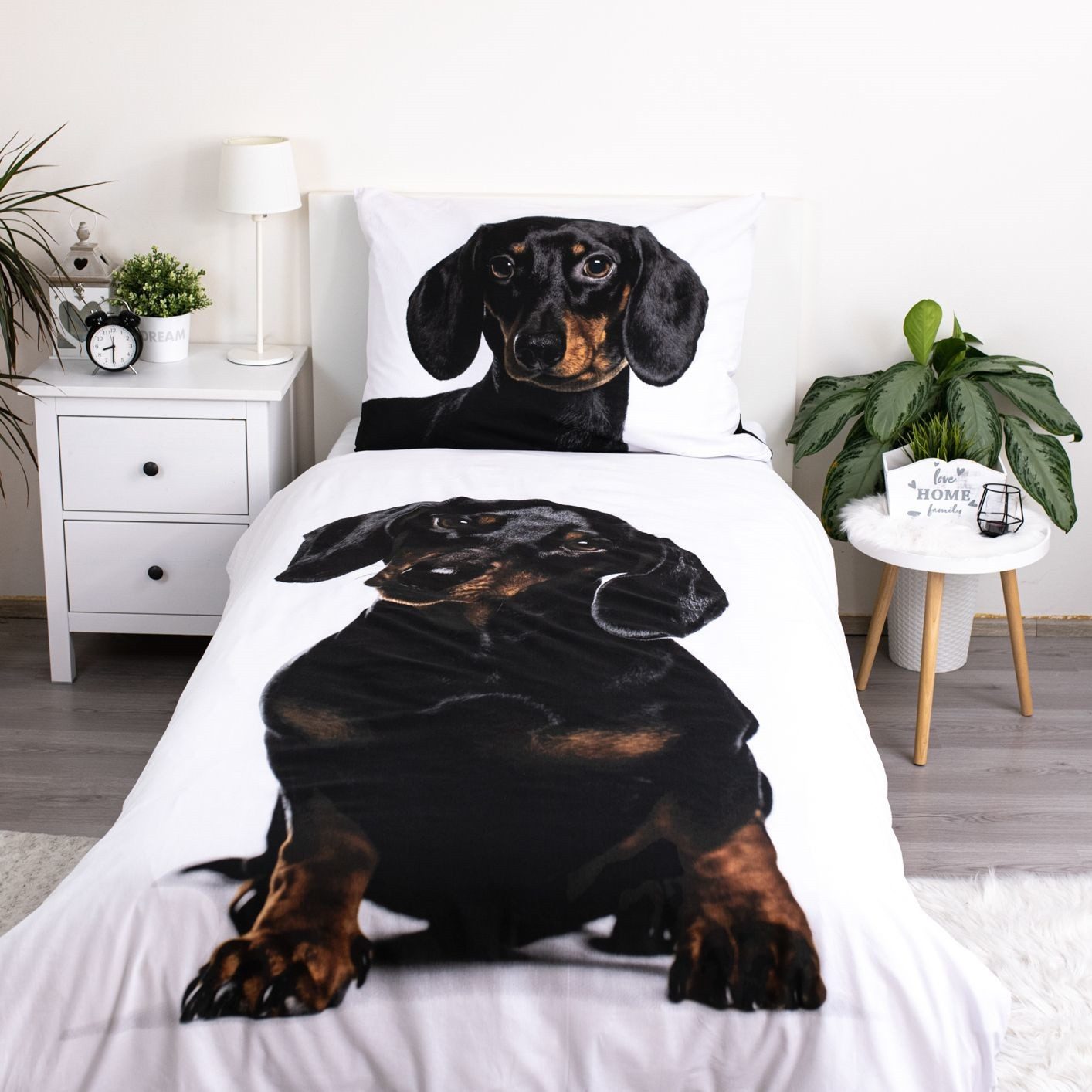 Jerry Fabrics Bettwäsche Dachshund Baumwoll-140x200 cm Bettbezug mit Kissen günstig online kaufen