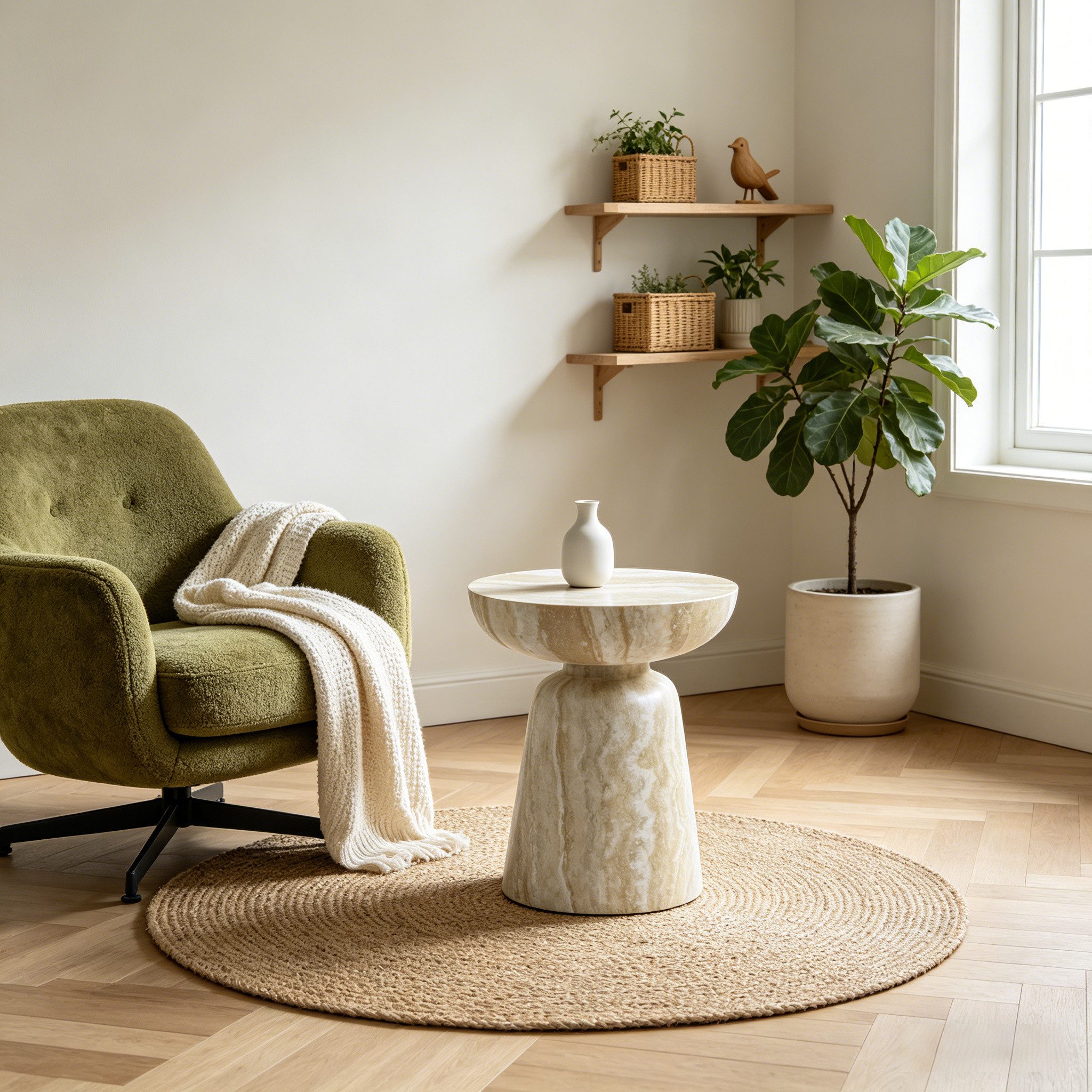 WILLIAMSPACE Couchtisch Meta Runder Beistelltisch aus Fiberglas, Moderner Design-Tisch (1 St)