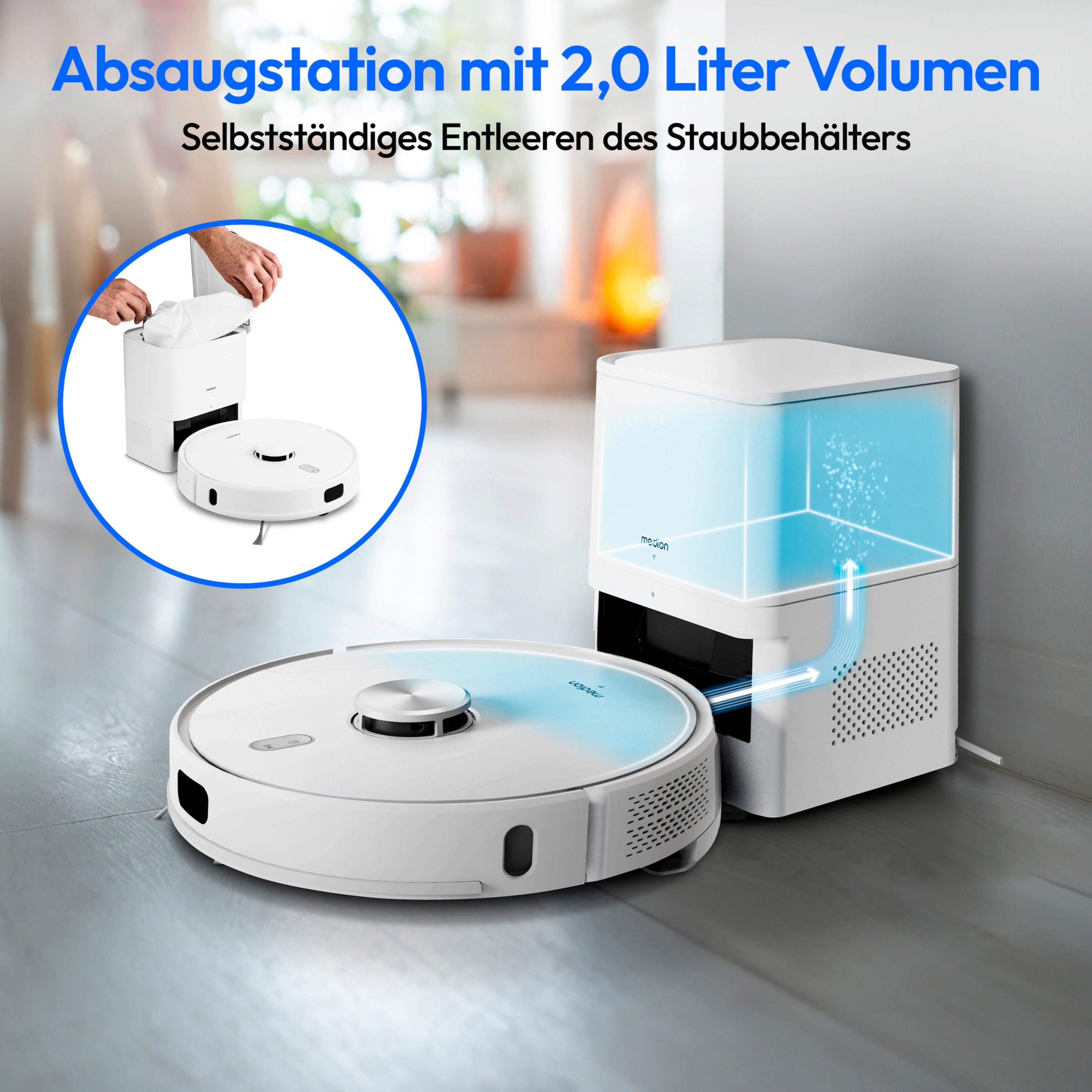 Medion® Saugroboter Saugroboter MEDION X41 SW+ (MD14841), beutellos, X41SW+