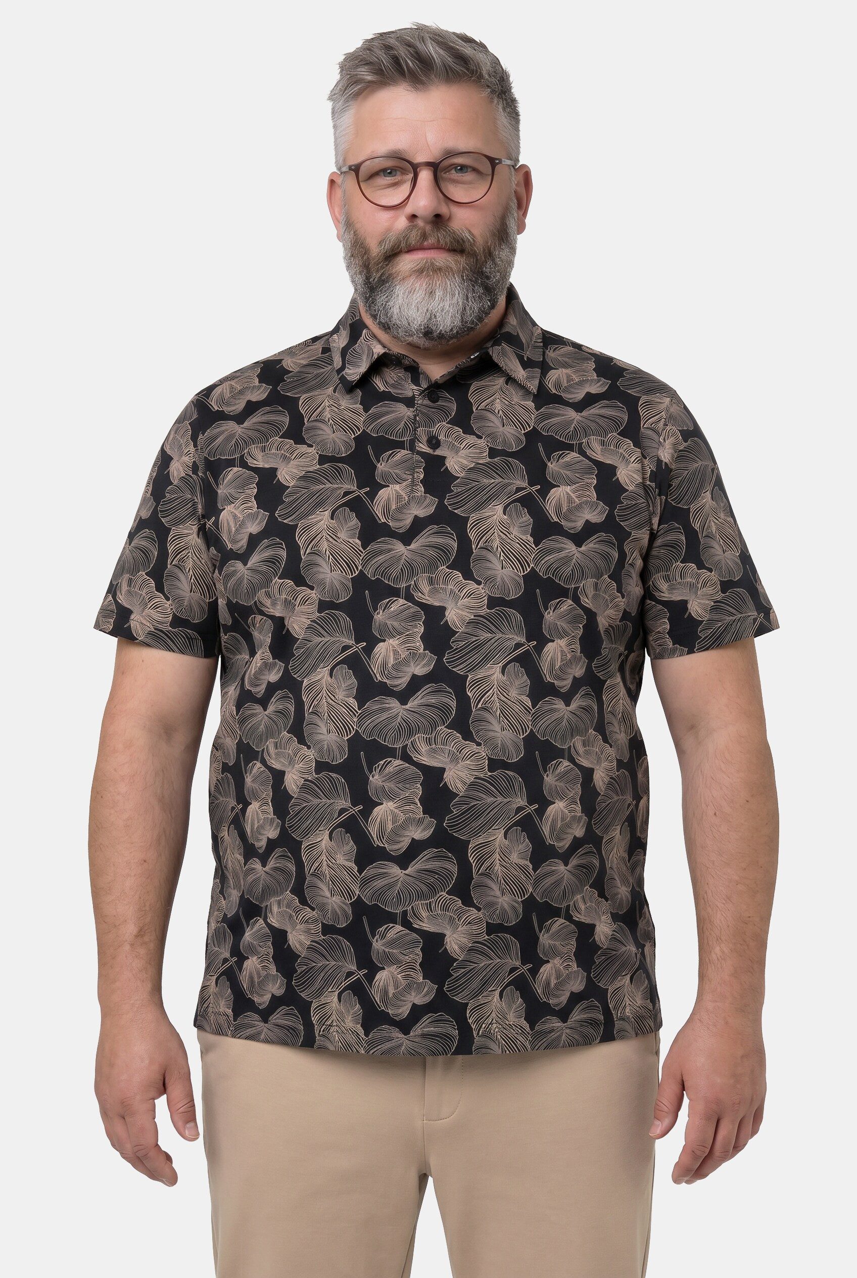Poloshirt Poloshirt Halbarm Jersey Alloverprint bis 8 XL