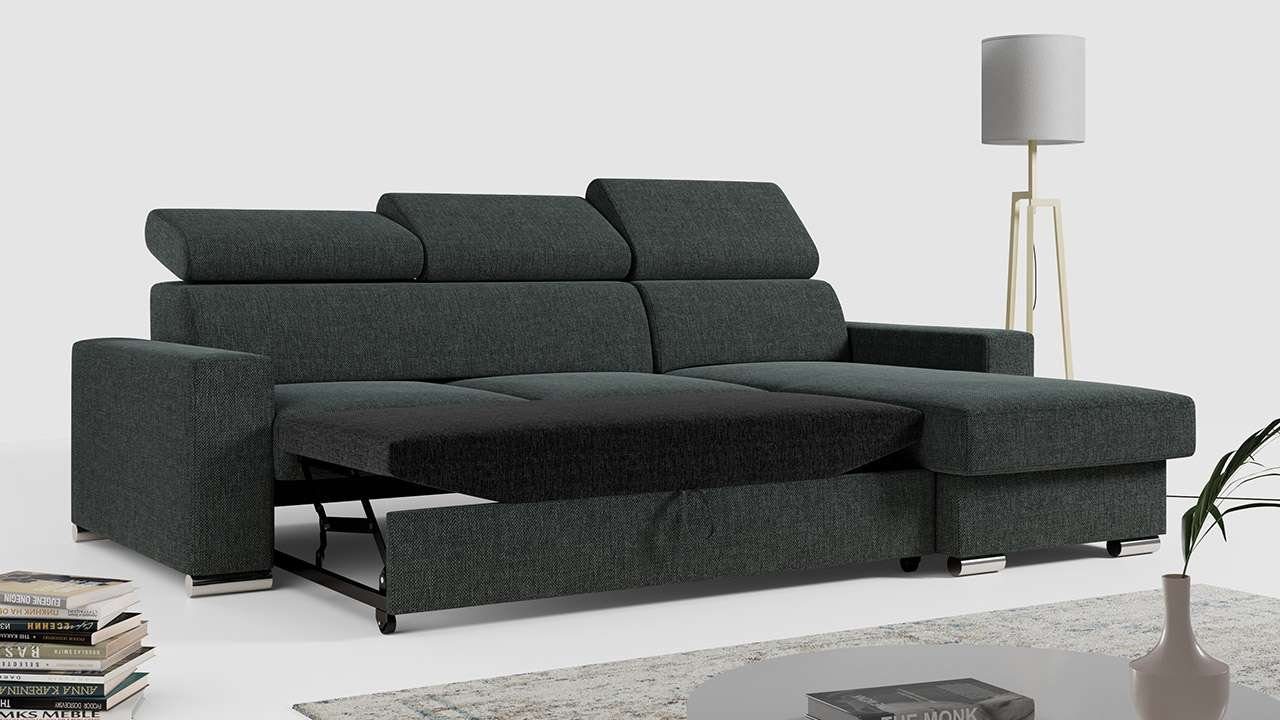 MKS MÖBEL Wohnlandschaft FOX, mit Bettkasten Couch - - Form L Ecksofa Schlaffunktion