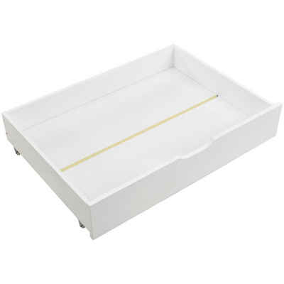 OKWISH Schublade Stauraum unter dem Bett, Zwei Schubladen (MDF + Bodenrollen, 93x67x17cm)
