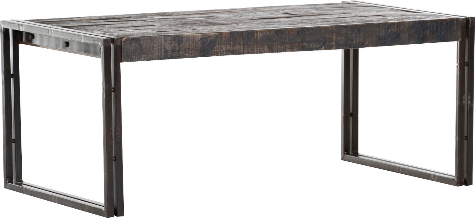 Gutmann Factory Couchtisch Titan, moderne Kombination aus Metall und Massivholz